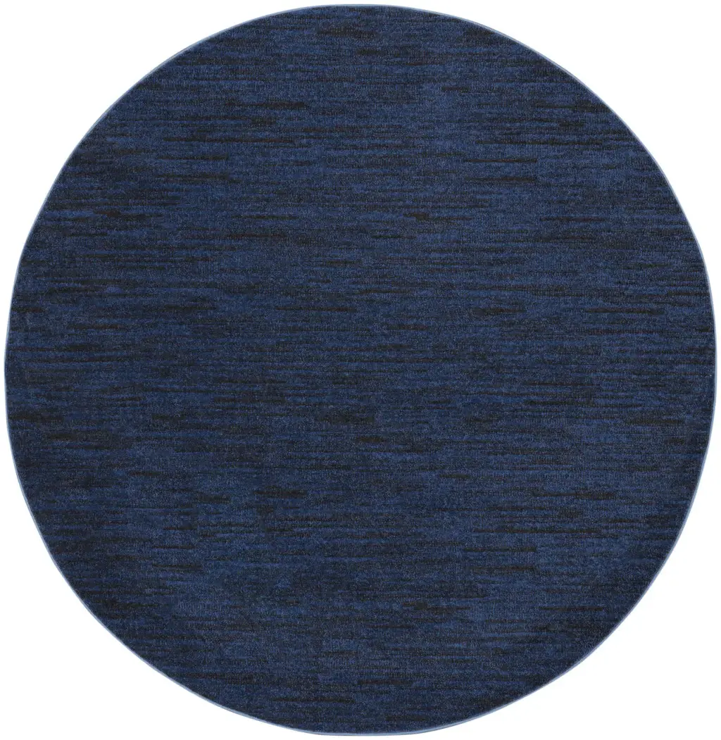 6' X 6' Midnight Blue Round Non Skid Indoor Outdoor Area Rug - Image 3