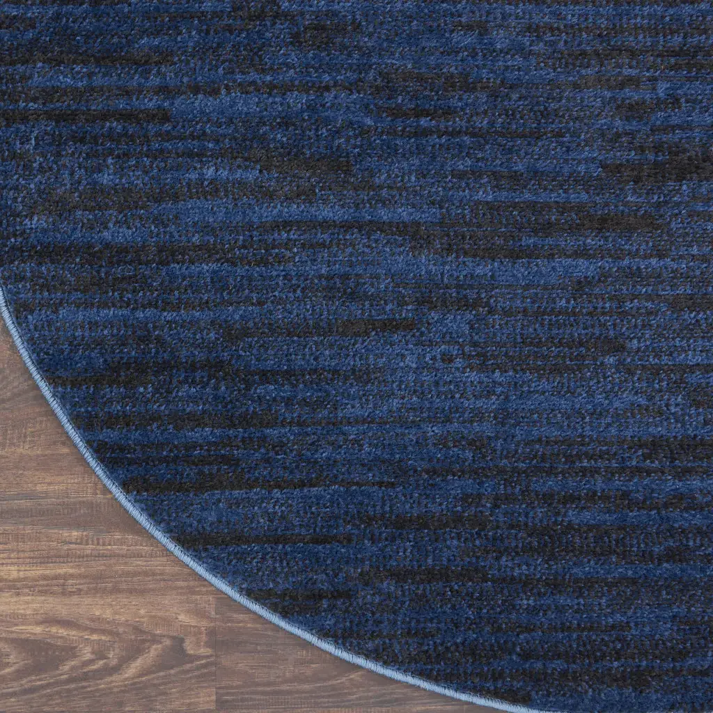 6' X 6' Midnight Blue Round Non Skid Indoor Outdoor Area Rug - Image 5