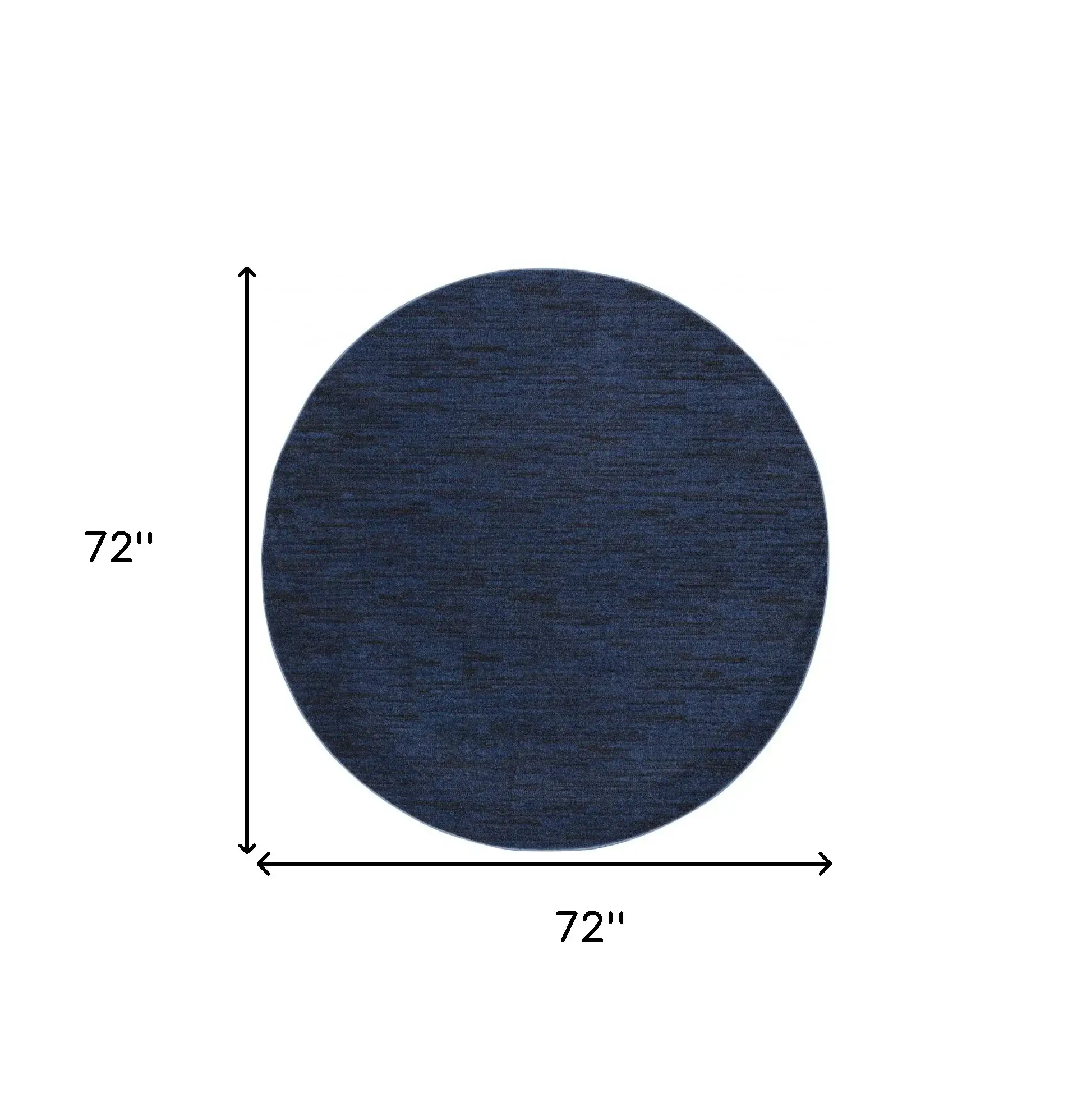 6' X 6' Midnight Blue Round Non Skid Indoor Outdoor Area Rug - Image 8