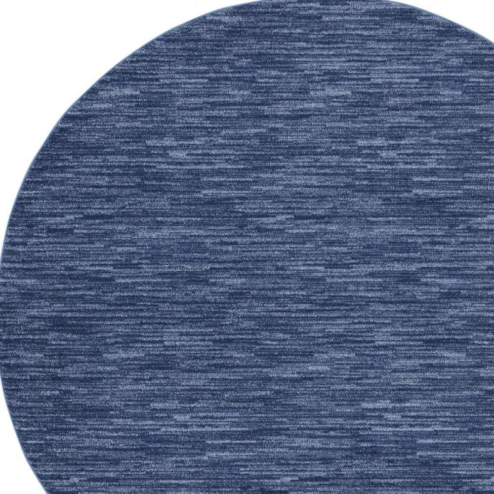 6' X 6' Navy Blue Round Non Skid Indoor Outdoor Area Rug - Image 3