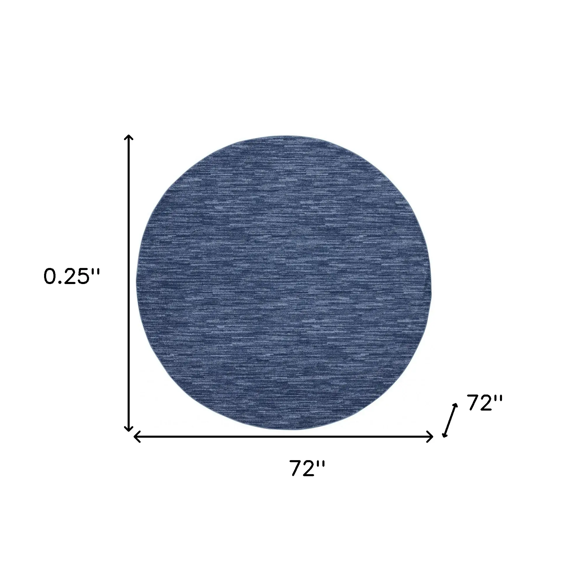6' X 6' Navy Blue Round Non Skid Indoor Outdoor Area Rug - Image 7