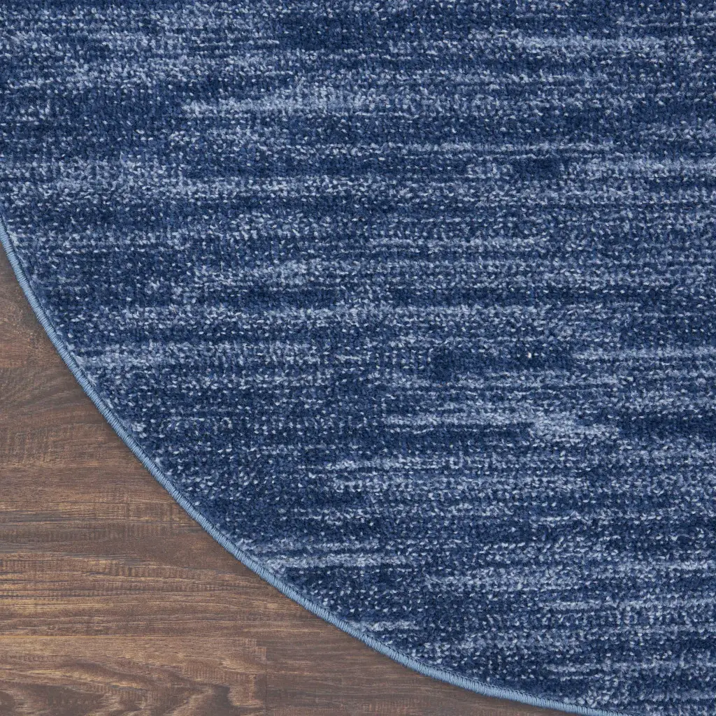 6' X 6' Navy Blue Round Non Skid Indoor Outdoor Area Rug - Image 8