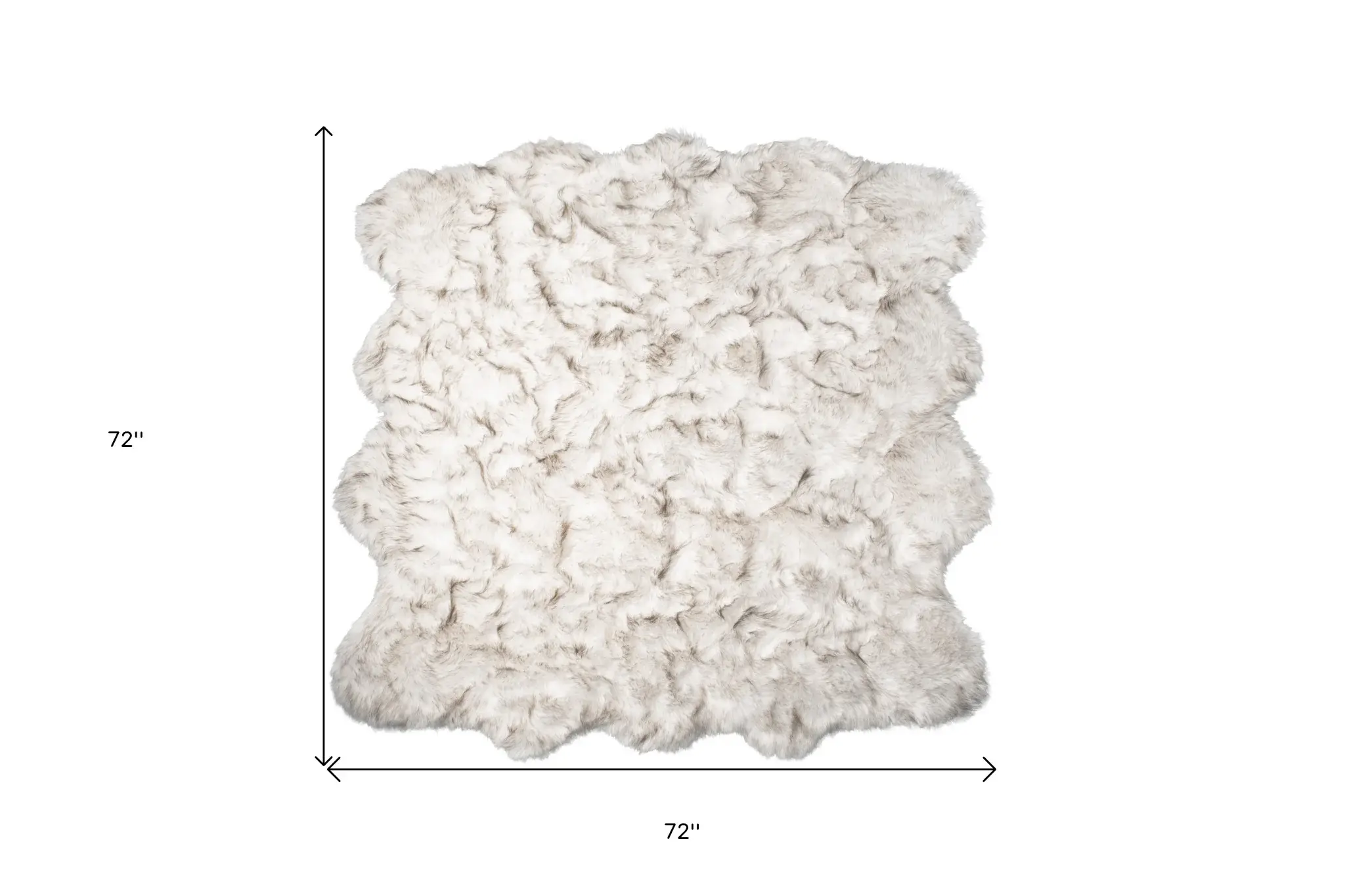 6' X 6' Ombre Chocolate Faux Fur Washable Non Skid Area Rug - Image 2
