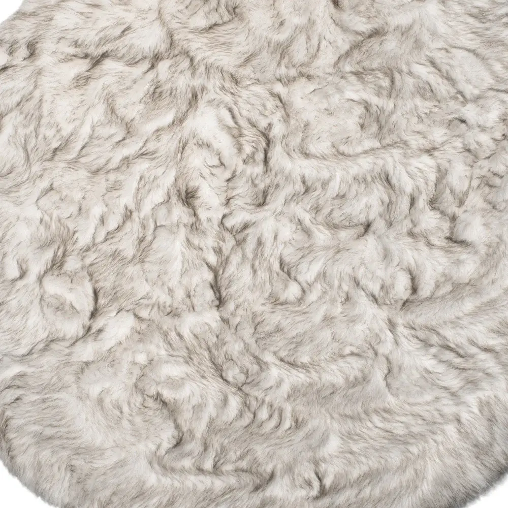 6' X 6' Ombre Chocolate Round Faux Fur Washable Non Skid Area Rug - Image 3