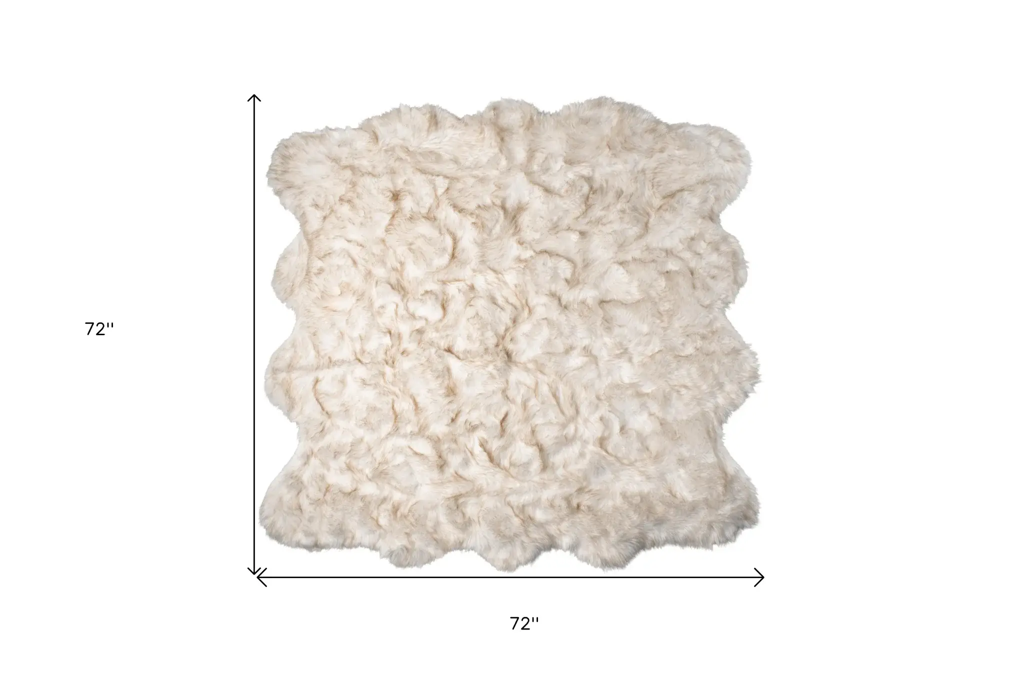 6' X 6' Ombre Tan Faux Fur Washable Non Skid Area Rug - Image 2