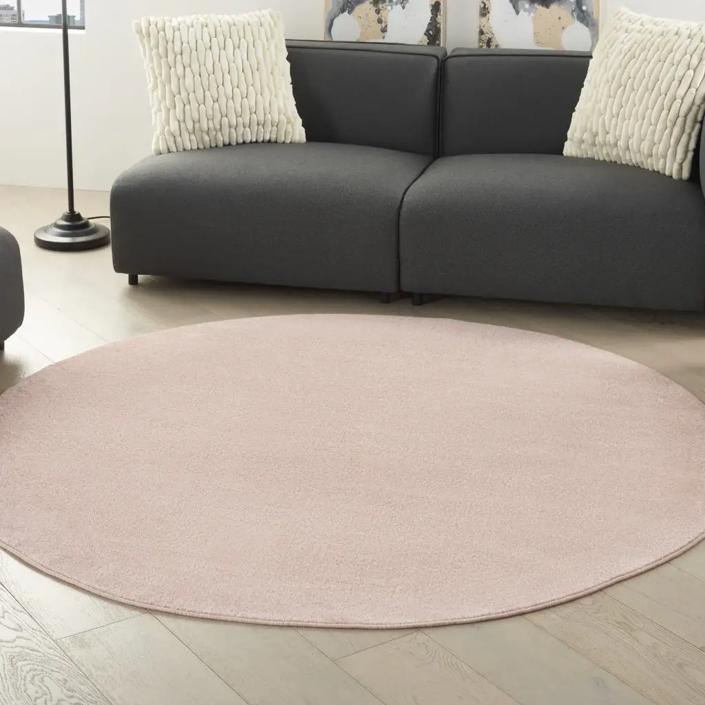 6' X 6' Pink Round Non Skid Indoor Outdoor Area Rug - Image 5