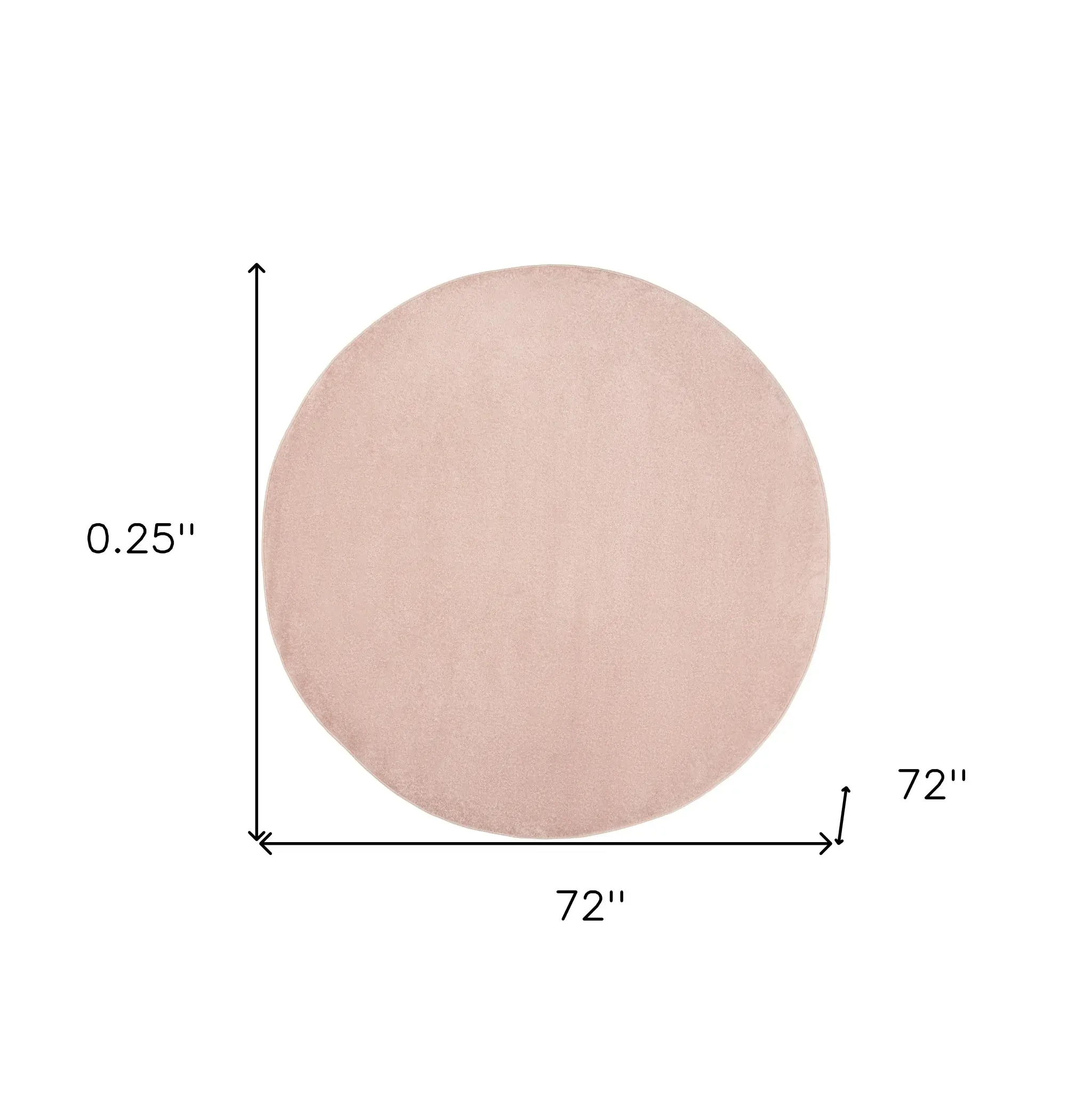 6' X 6' Pink Round Non Skid Indoor Outdoor Area Rug - Image 8