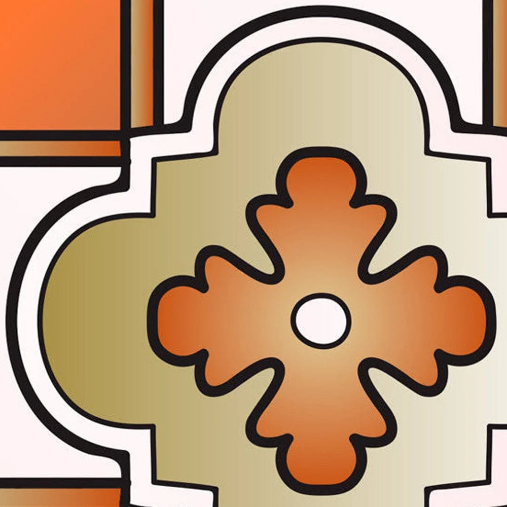 6" x 6" Retro Orange Mosaic Peel and Stick Removable Tiles - Image 3