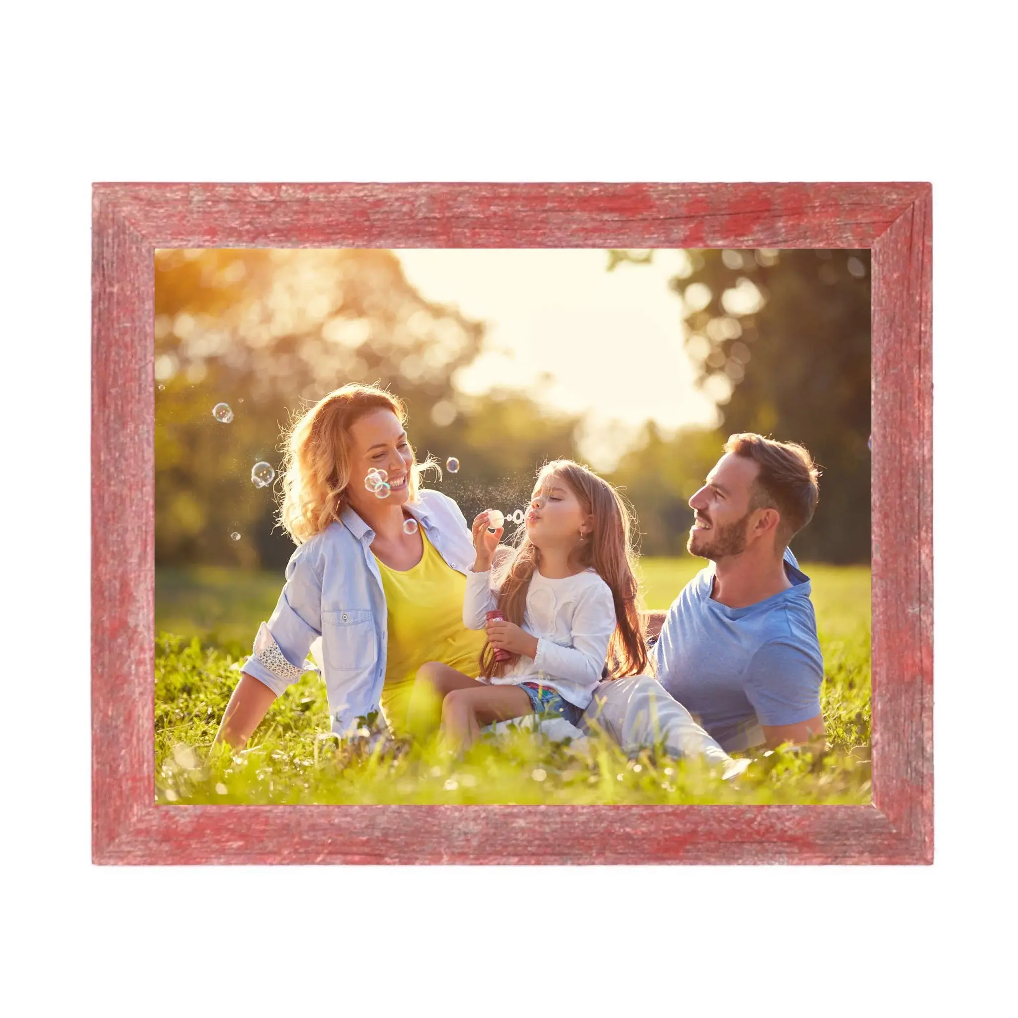 6” X 6” Rustic Farmhouse Red Wood Frame - Image 2