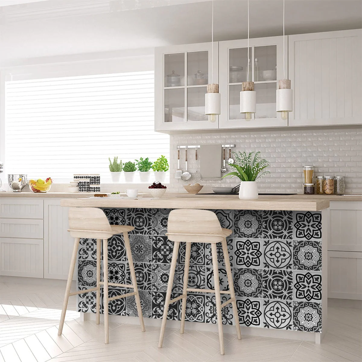 6" x 6" Shades of Grey Mosaic Peel and Stick Removable Tiles - Image 7