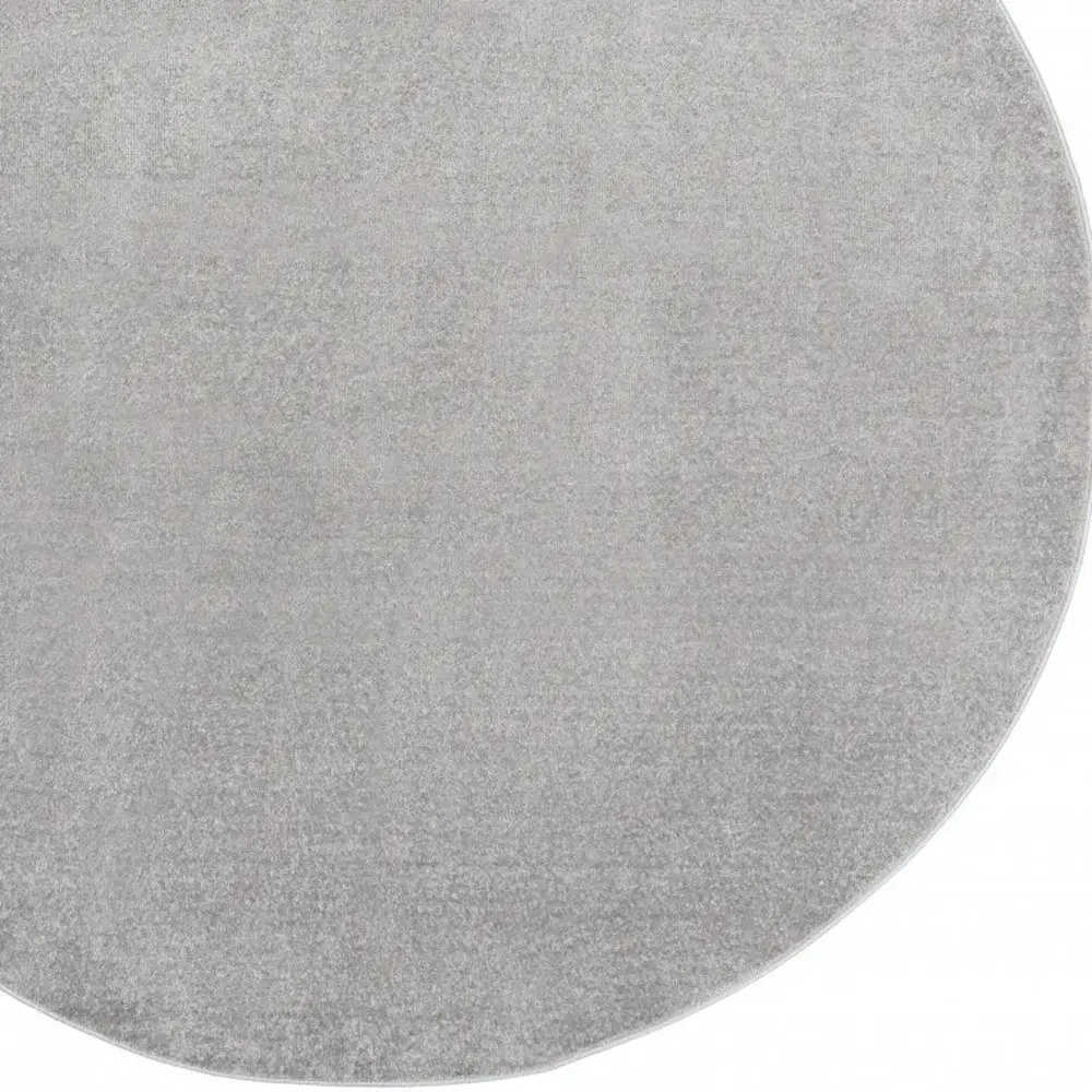 6' X 6' Silver Grey Round Non Skid Indoor Outdoor Area Rug - Image 4