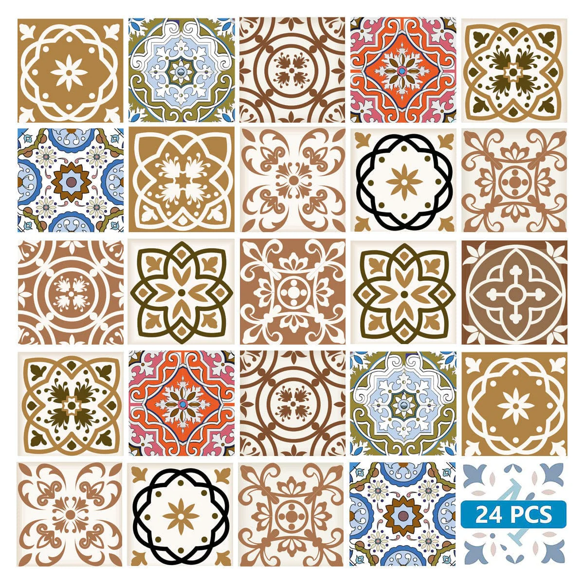 6" x 6" Snickerdoodle Mosaic Pop Peel and Stick Removable Tiles - Image 2