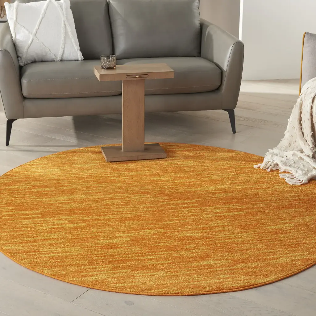 6' X 6' Sunburst Round Non Skid Indoor Outdoor Area Rug - Image 5