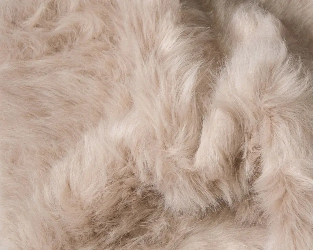 6' X 6' Taupe Round Faux Fur Washable Non Skid Area Rug - Image 5