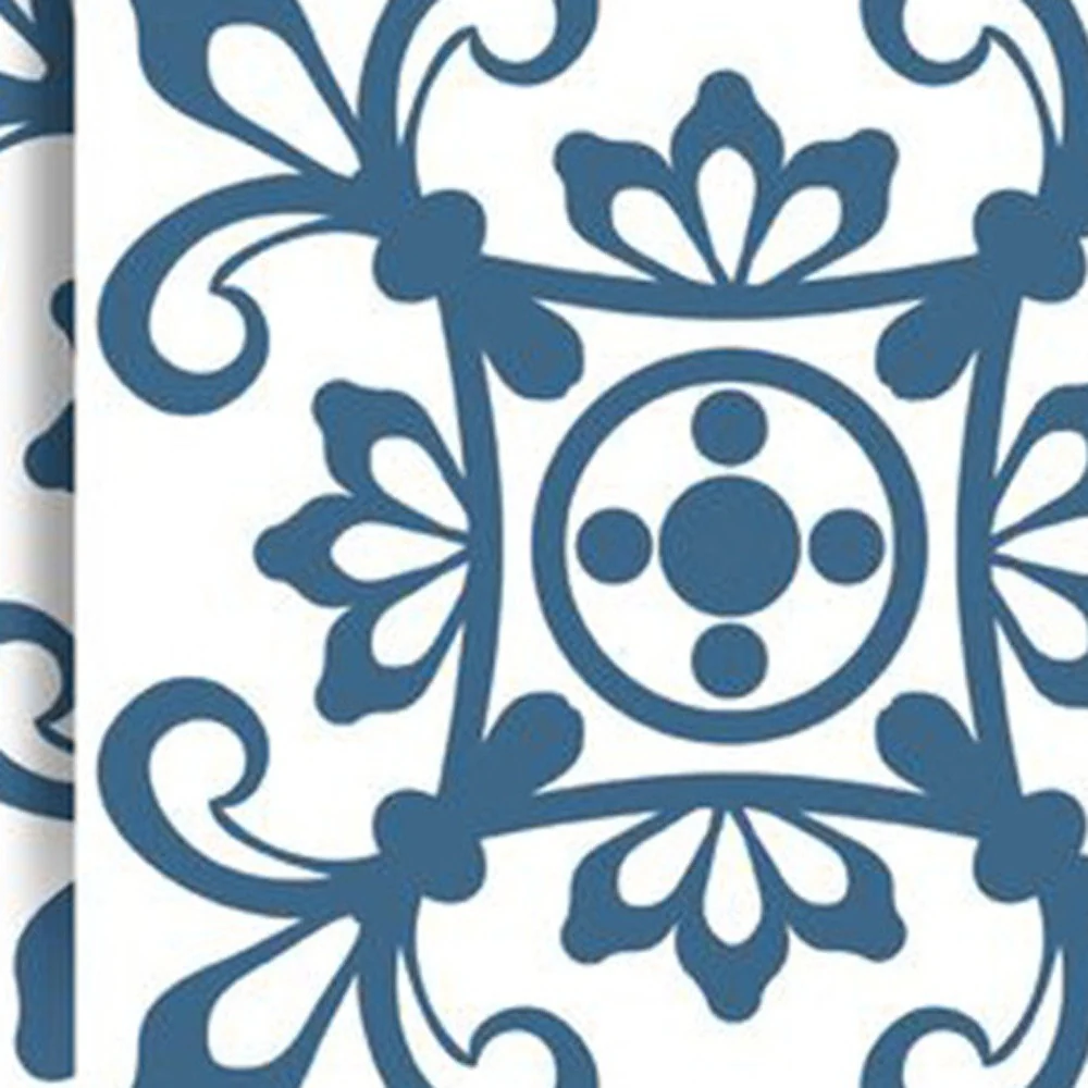 6" X 6" Teal And White Mosaic Peel And Stick Removable Tiles - Image 2