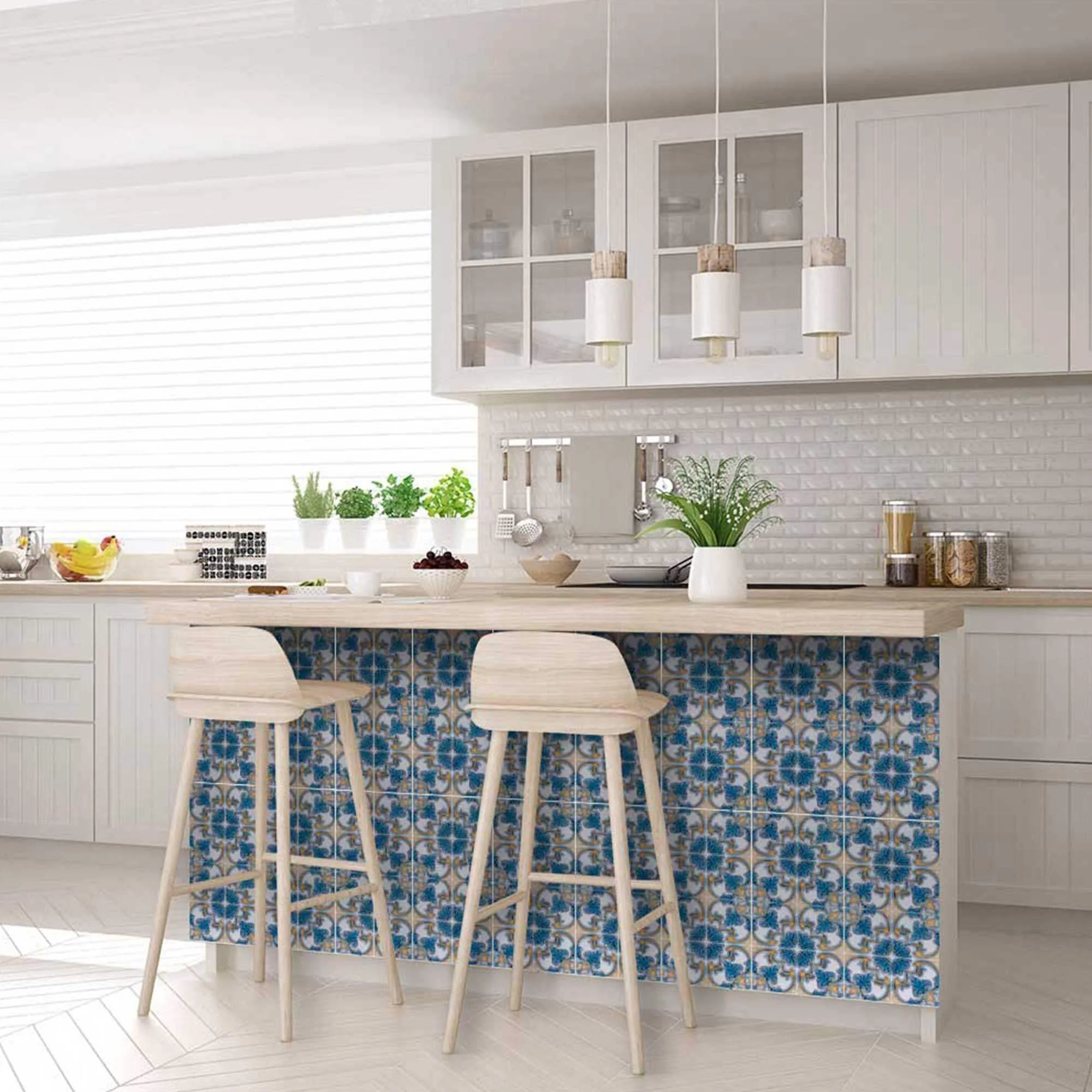 6" X 6" Teal Taupe Sia Removable Peel and Stick Tiles - Image 8
