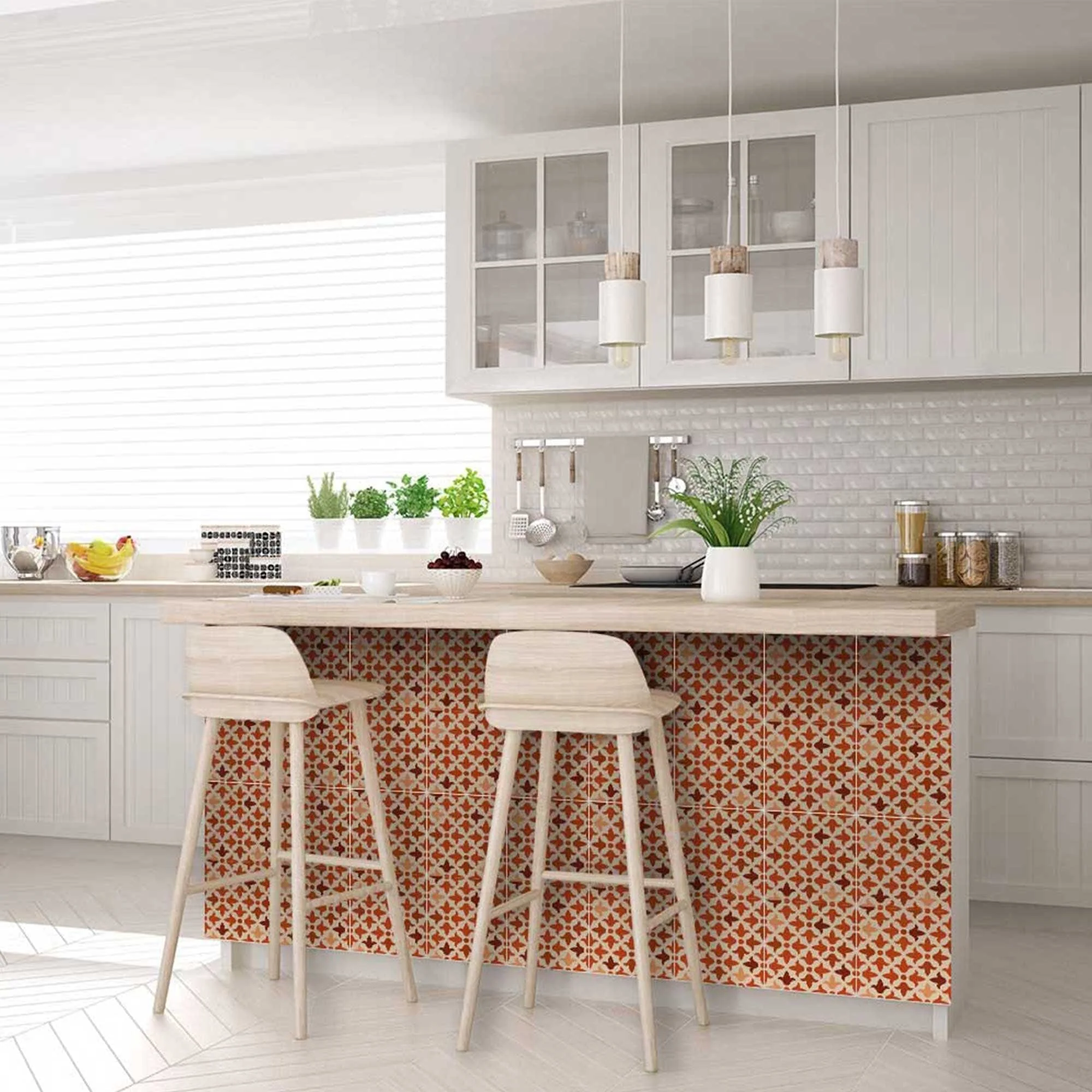 6" X 6" Terra Cotta Tango Peel and Stick Tiles - Image 7