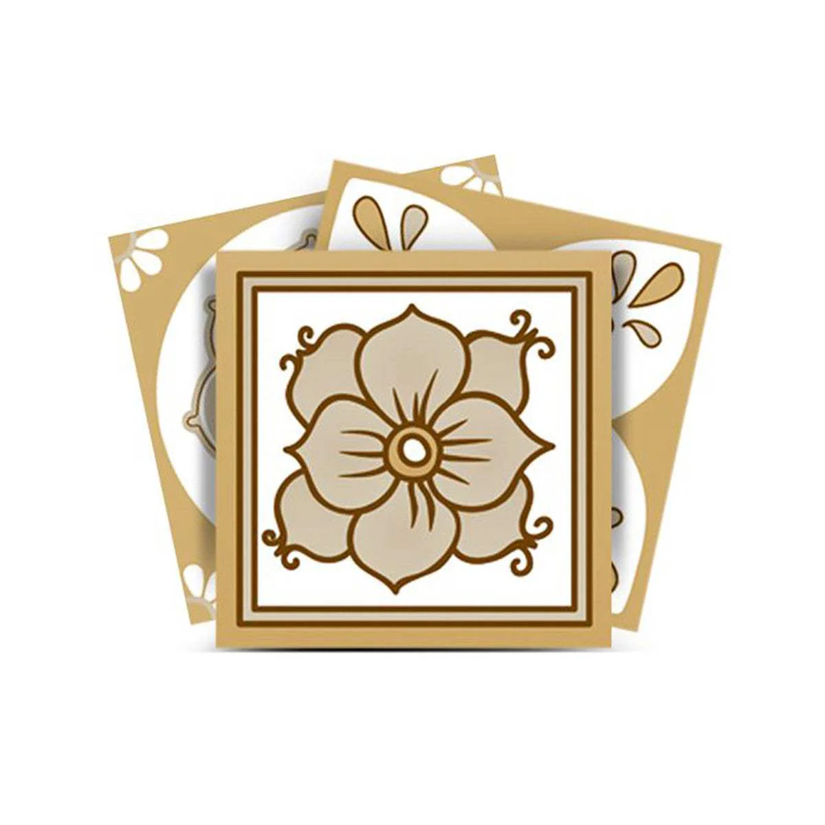 6" X 6" Vintage Brown And White Peel And Stick Removable Tiles - Image 3