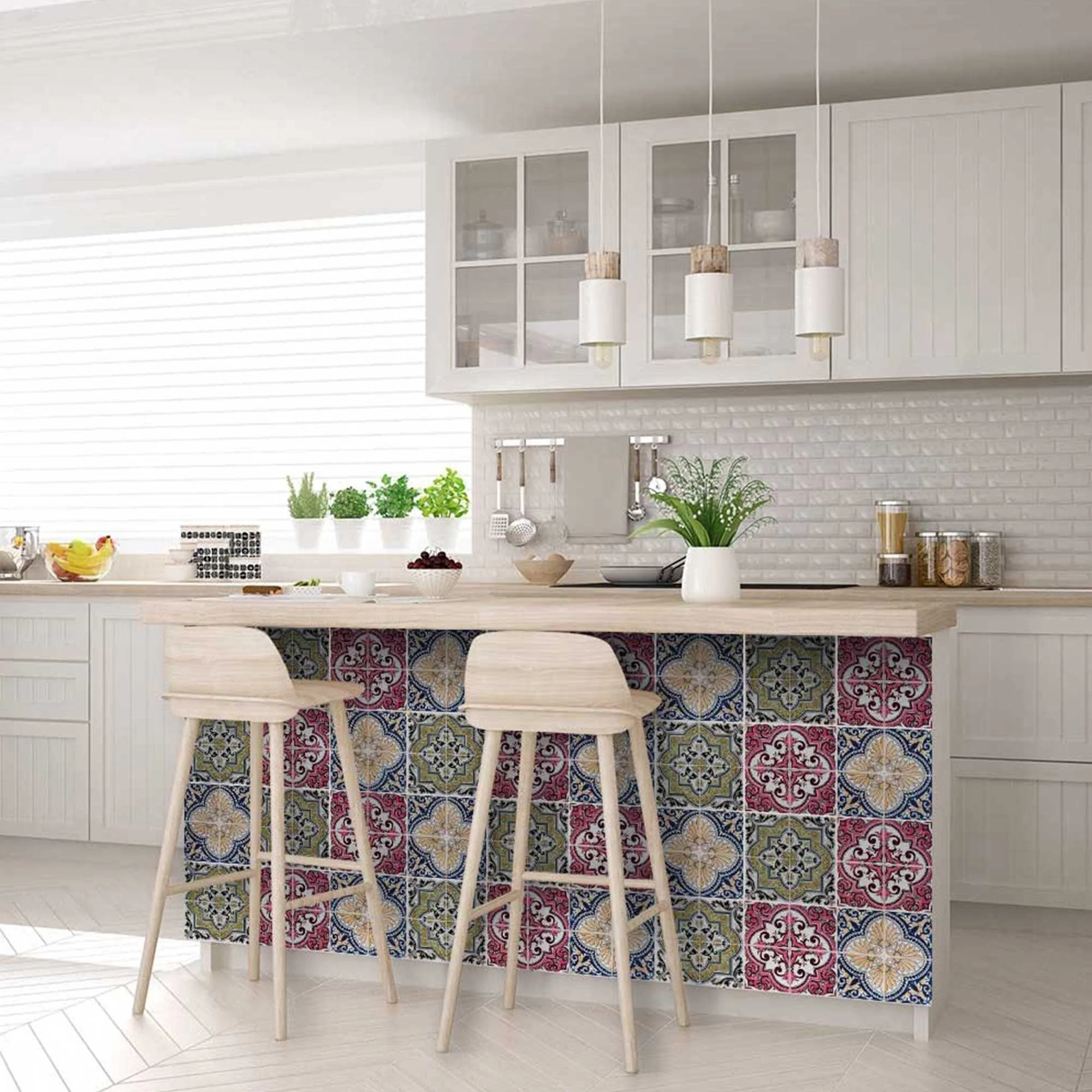 6" X 6" Vintage Multi Removable Peel and Stick Tiles - Image 9