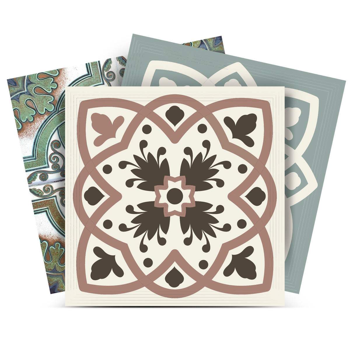 6" X 6" Vintage Sage Mosaic Peel And Stick Removable Tiles - Image 3