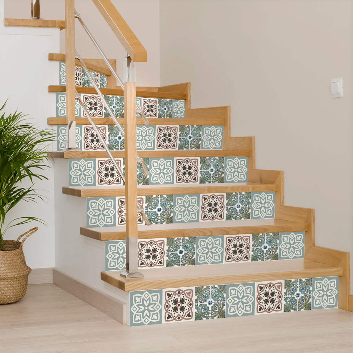 6" X 6" Vintage Sage Mosaic Peel And Stick Removable Tiles - Image 5