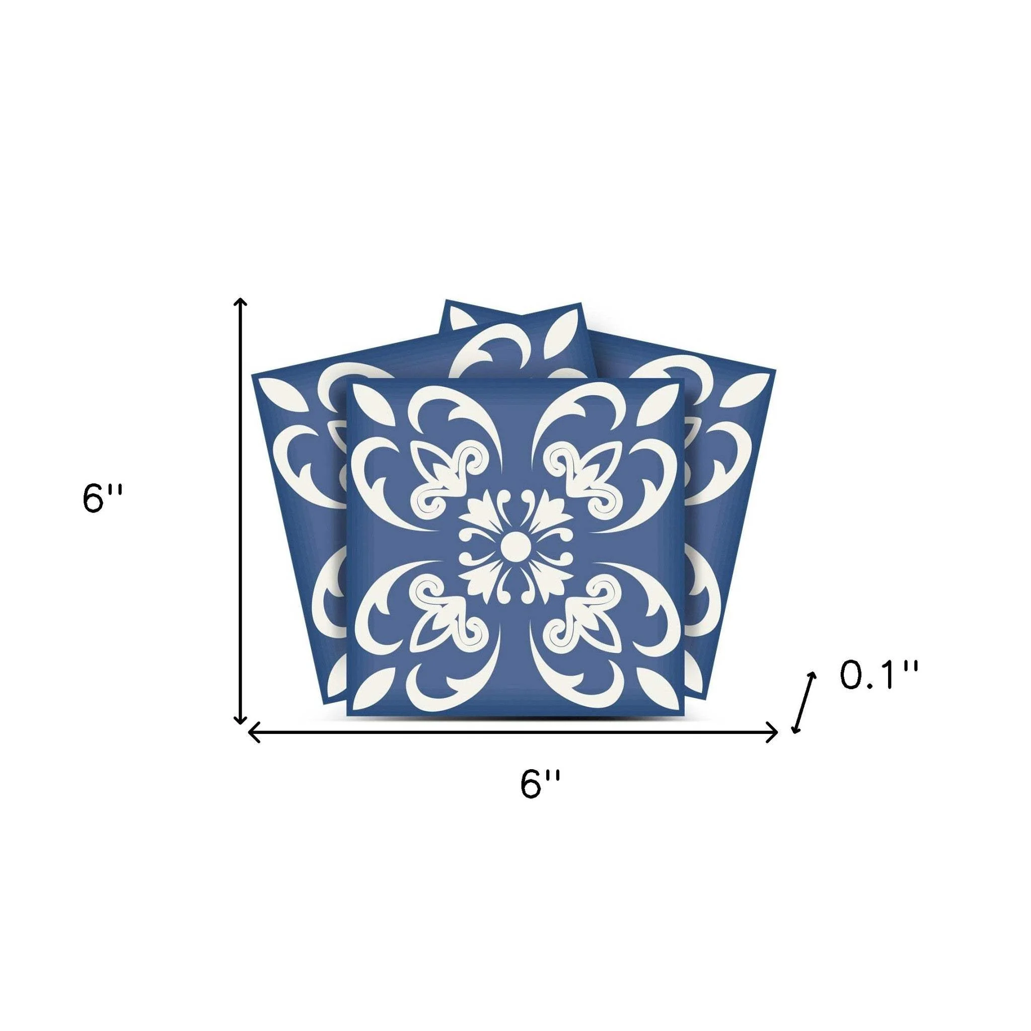 6" X 6" Wedgwood Blue And White  Peel And Stick Removable Tiles - Image 8