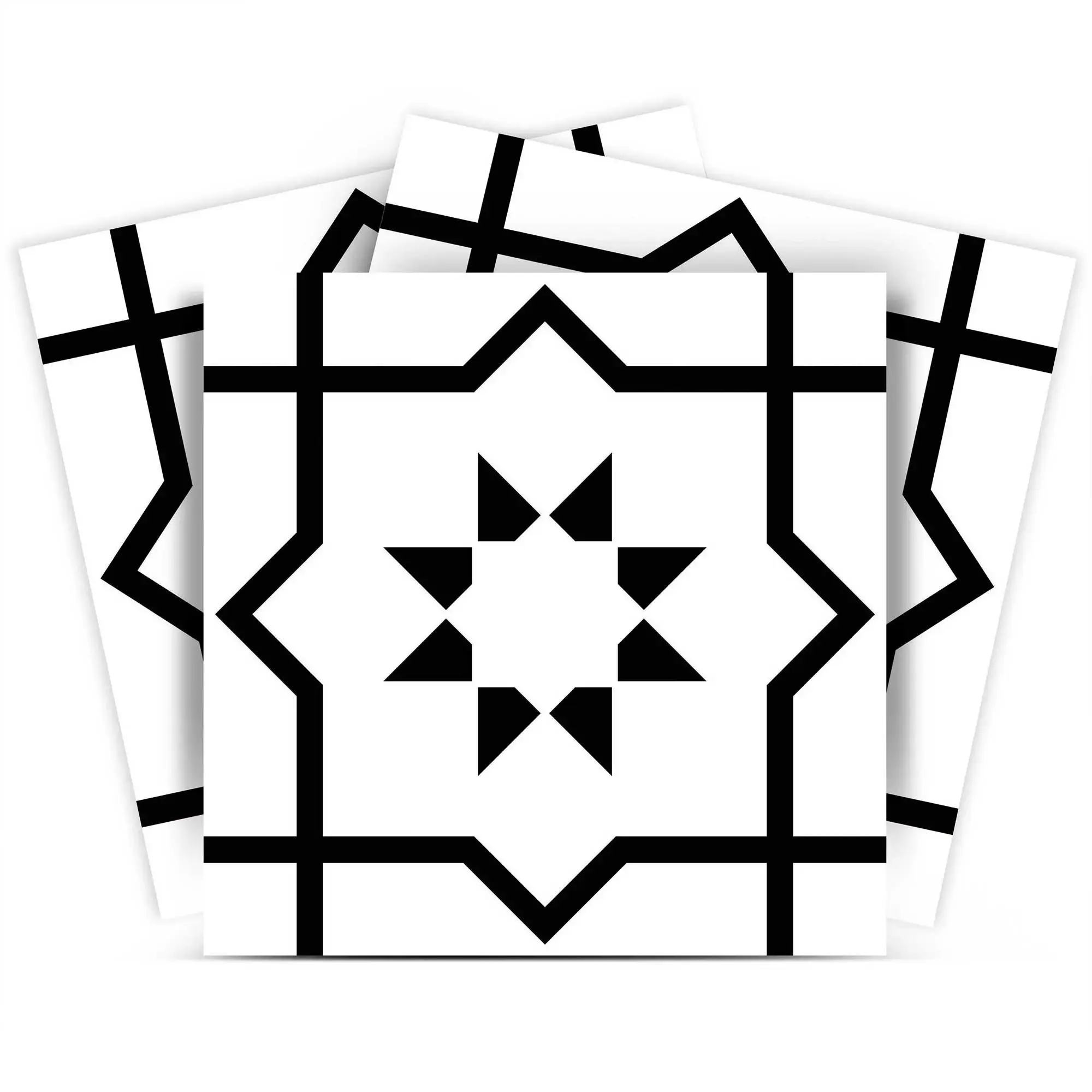 6" X 6" White And Black Sun Peel And Stick Removable Tiles - Image 2