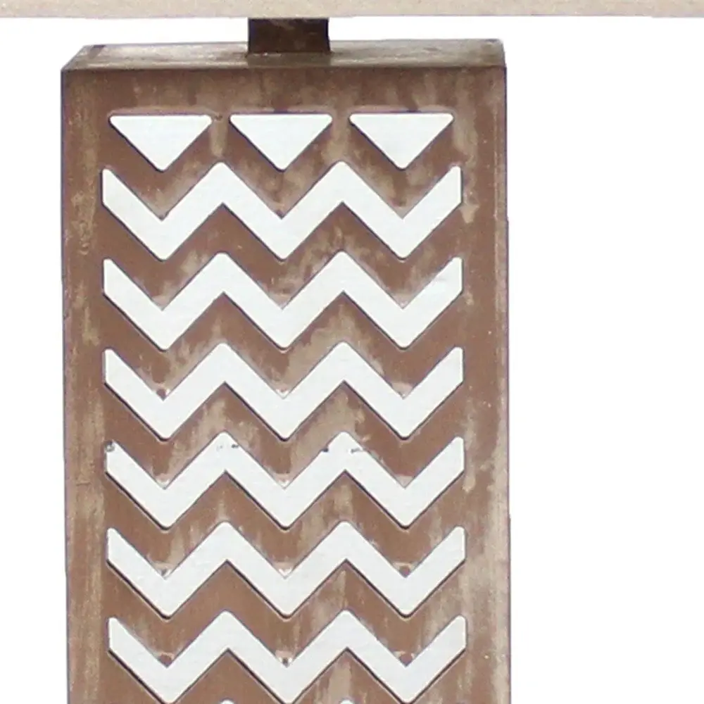 6 X 6 X 27.5 Tan Metal Mirror - Table Lamp - Image 4