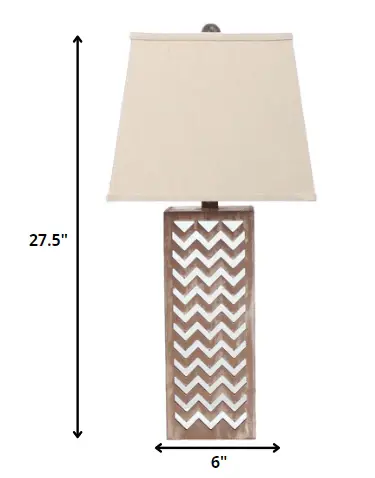 6 X 6 X 27.5 Tan Metal Mirror - Table Lamp - Image 6
