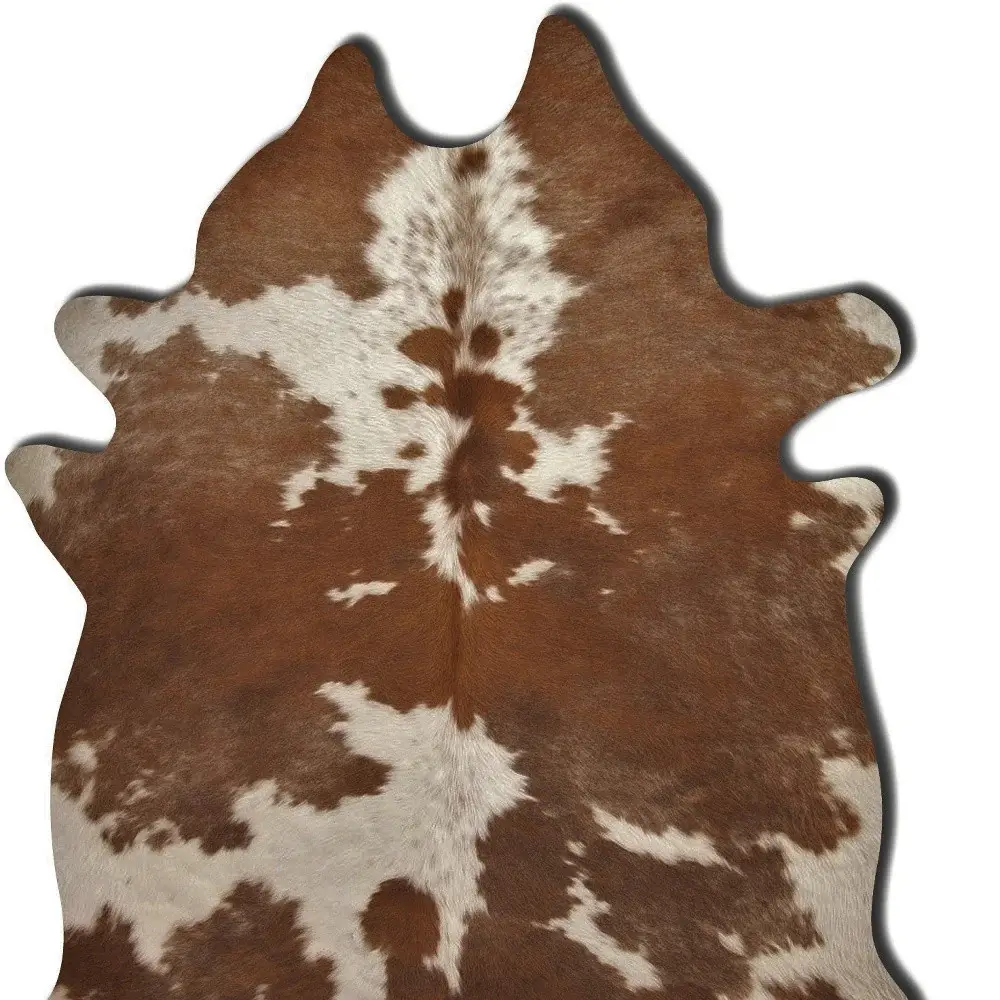 6' X 7' Brown and White Genuine Cowhide Area Rug - Image 5