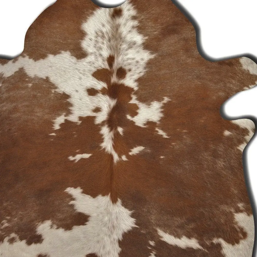 6' X 7' Brown and White Genuine Cowhide Area Rug - Image 6