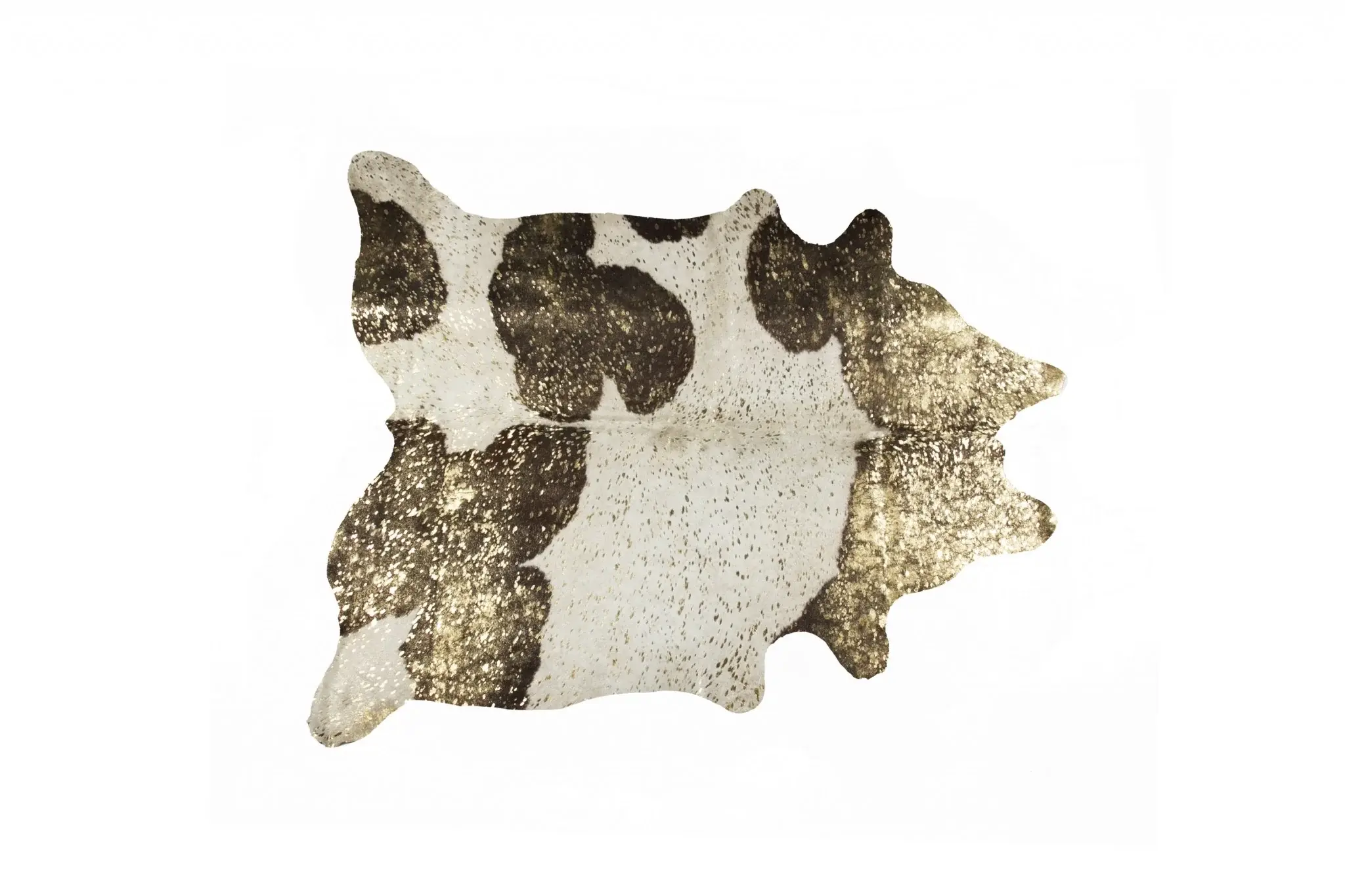 6' X 7' Dark Brown White And Gold Natural Cowhide Area Rug - Image 2