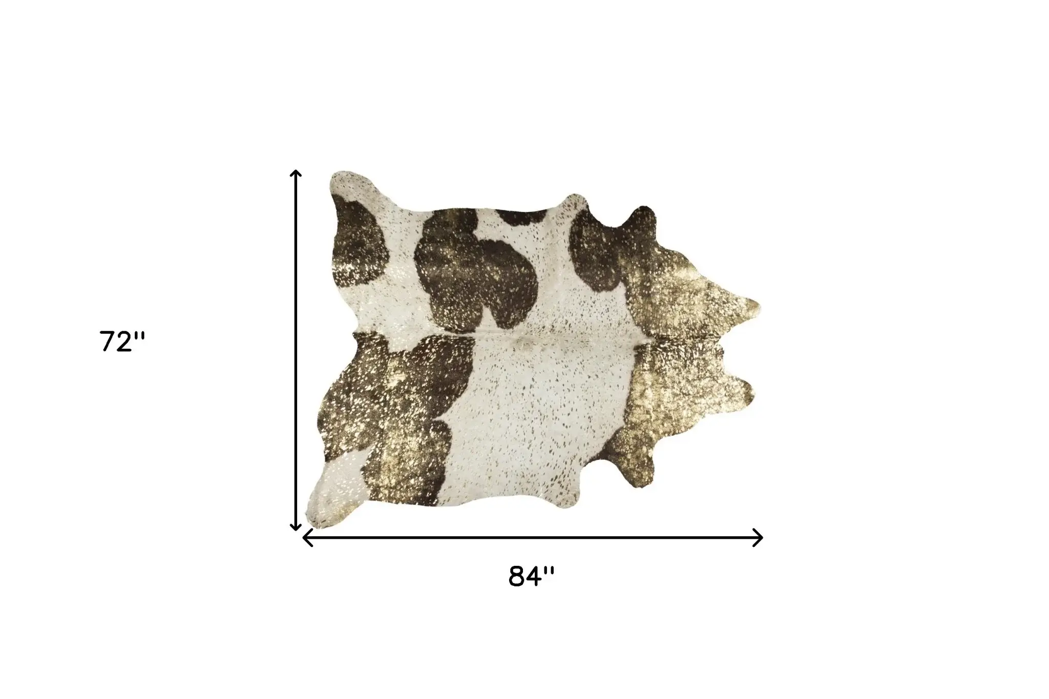 6' X 7' Dark Brown White And Gold Natural Cowhide Area Rug - Image 3