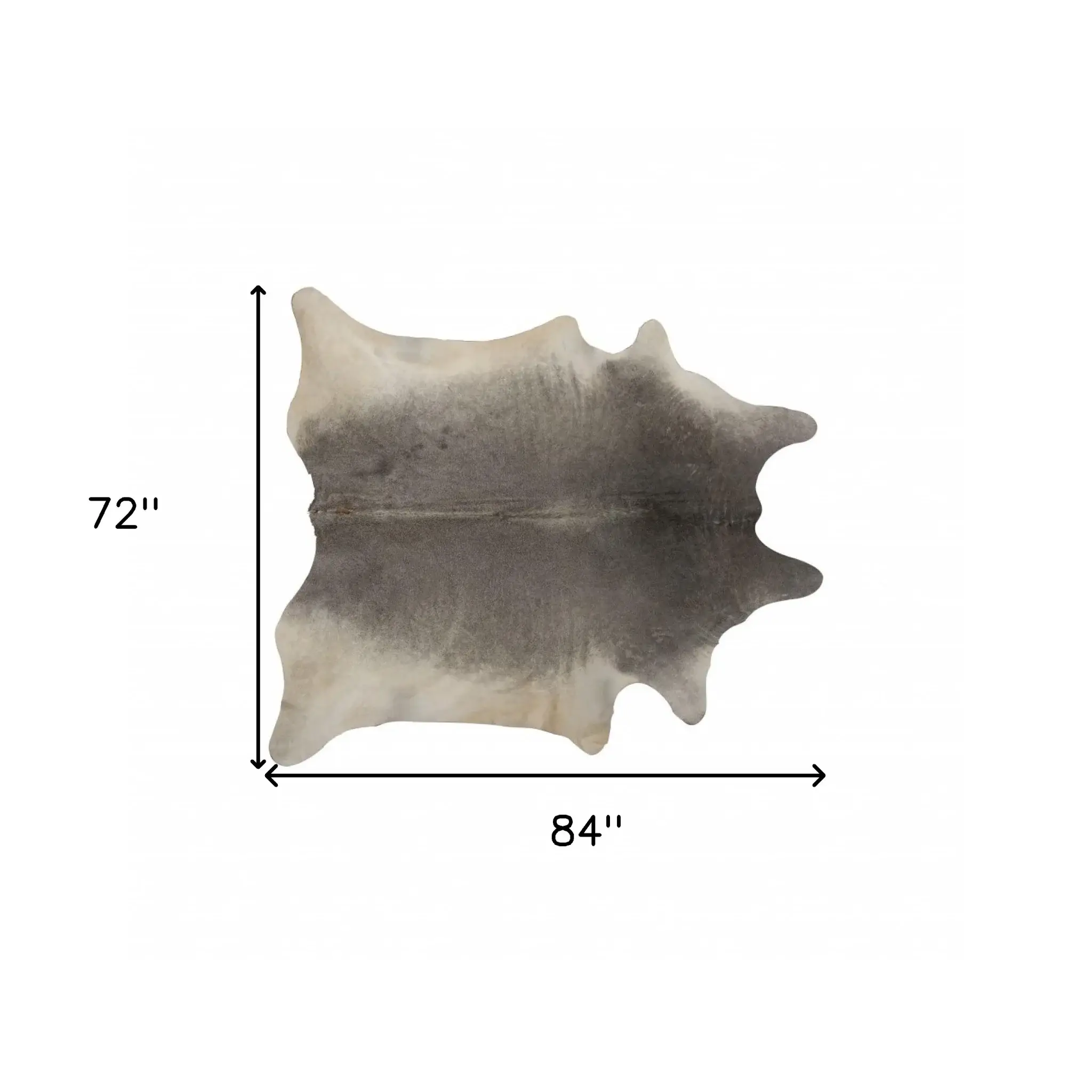 6' X 7' Gray Natural Cowhide Area Rug - Image 3
