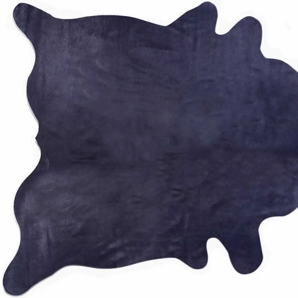 6' X 7' Navy Blue Cowhide Cowhide Area Rug - Image 5
