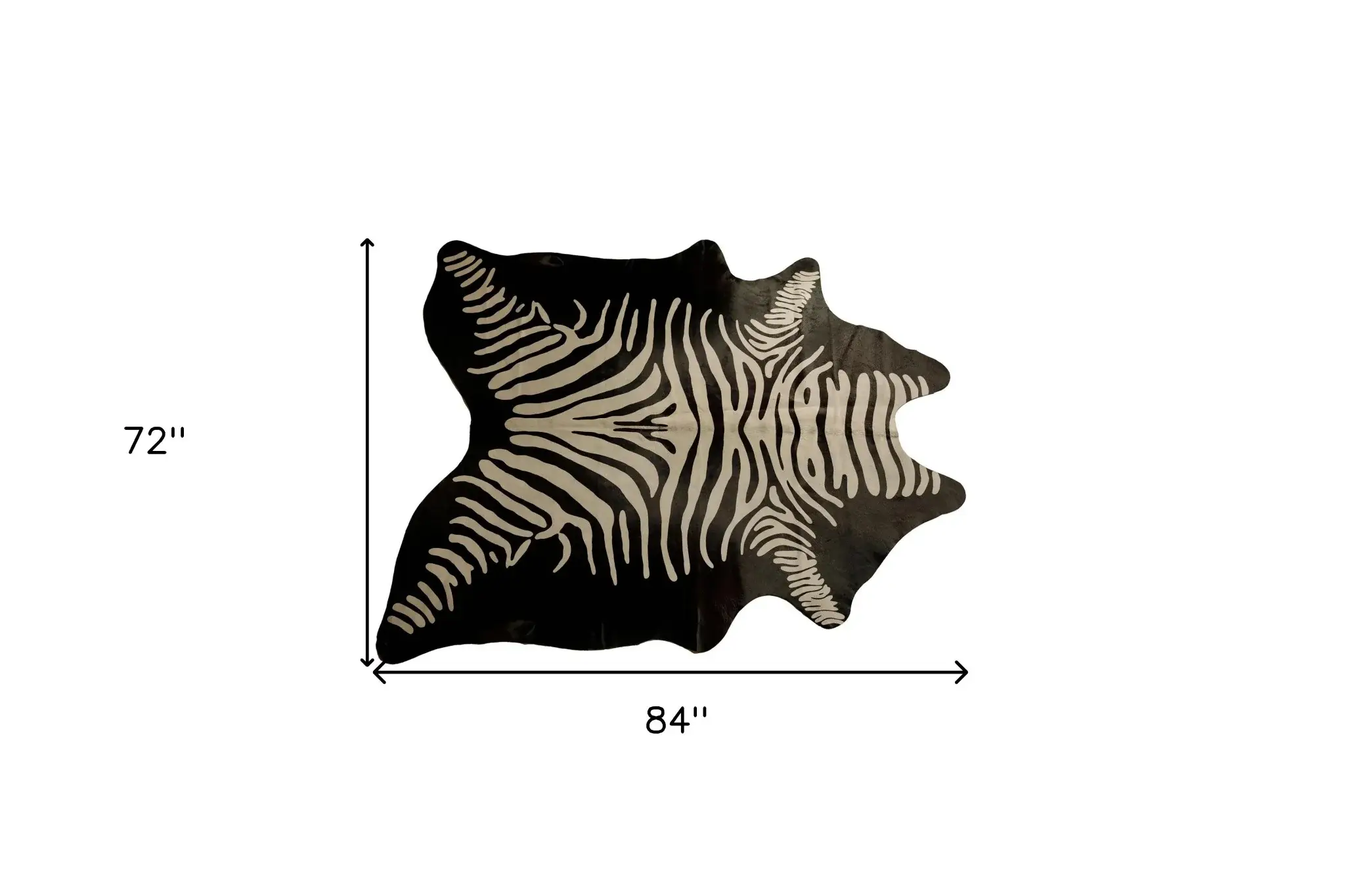 6' X 7' Off White And Black Zebra Print Genuine Cowhide Area Rug - Image 5
