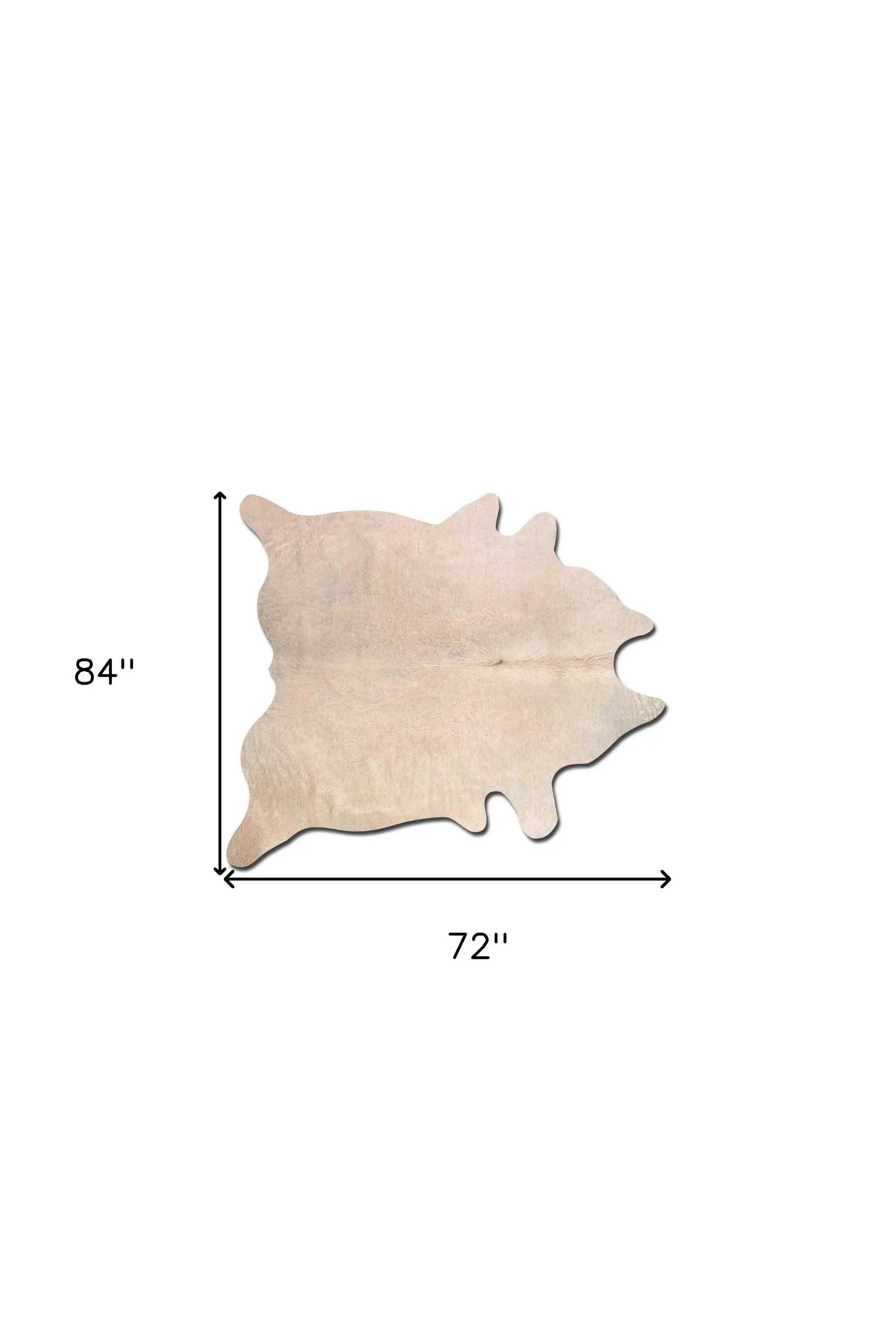 6' X 7' Off White Natural Cowhide Area Rug - Image 3