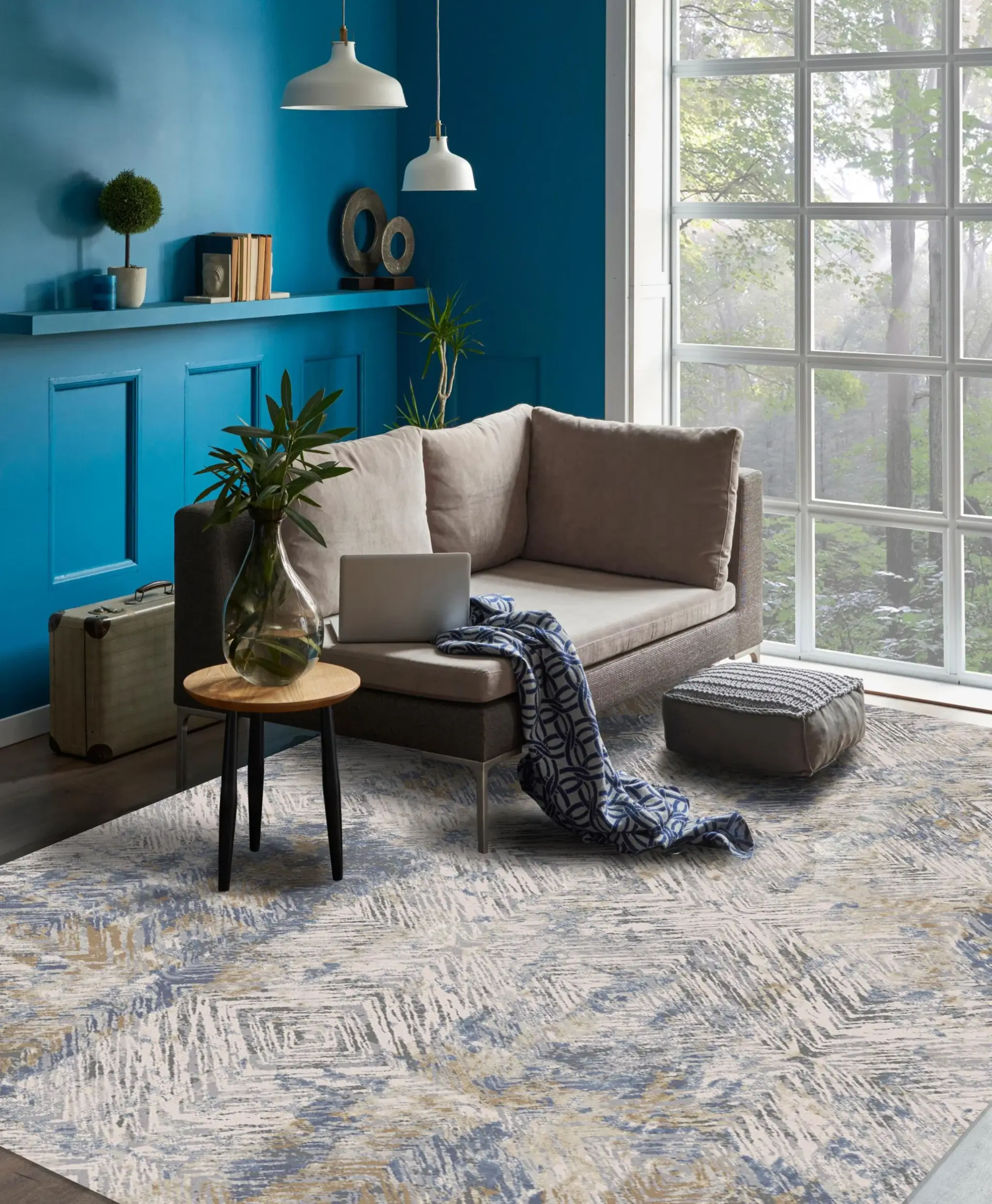 6' X 9' Beige Abstract Printed Area Rug - Image 5