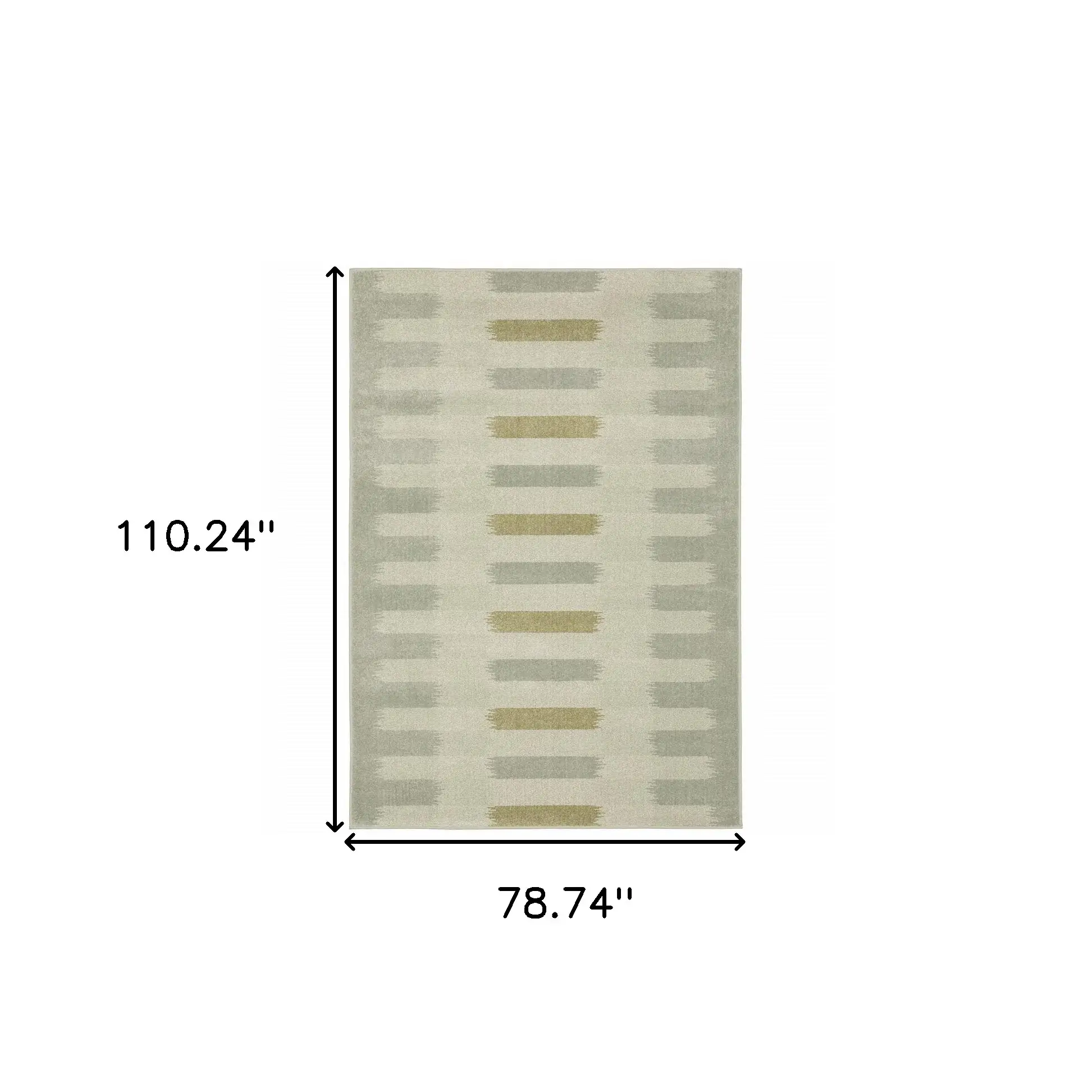 6' X 9' Beige Grey Gold And Green Geometric Power Loom Stain Resistant Area Rug - Image 3