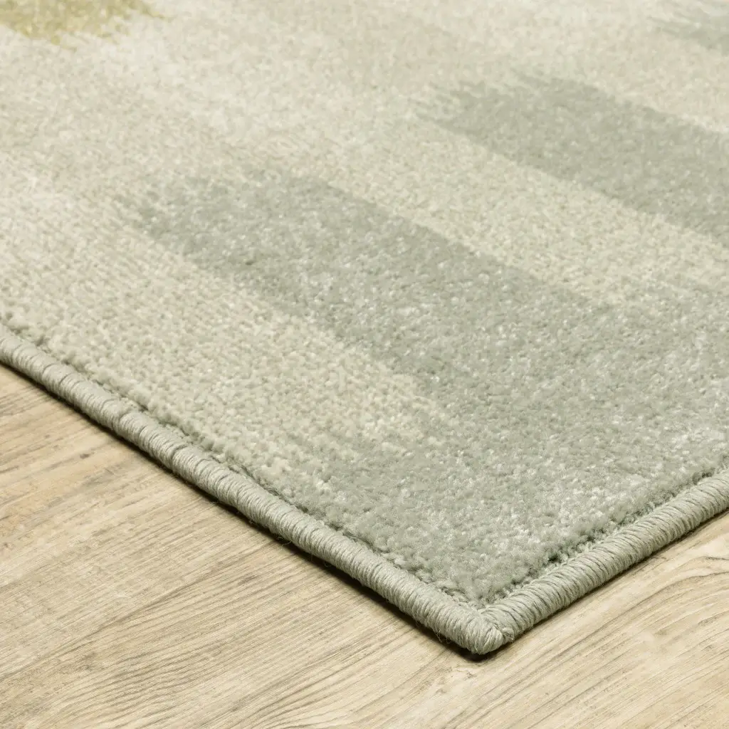 6' X 9' Beige Grey Gold And Green Geometric Power Loom Stain Resistant Area Rug - Image 4