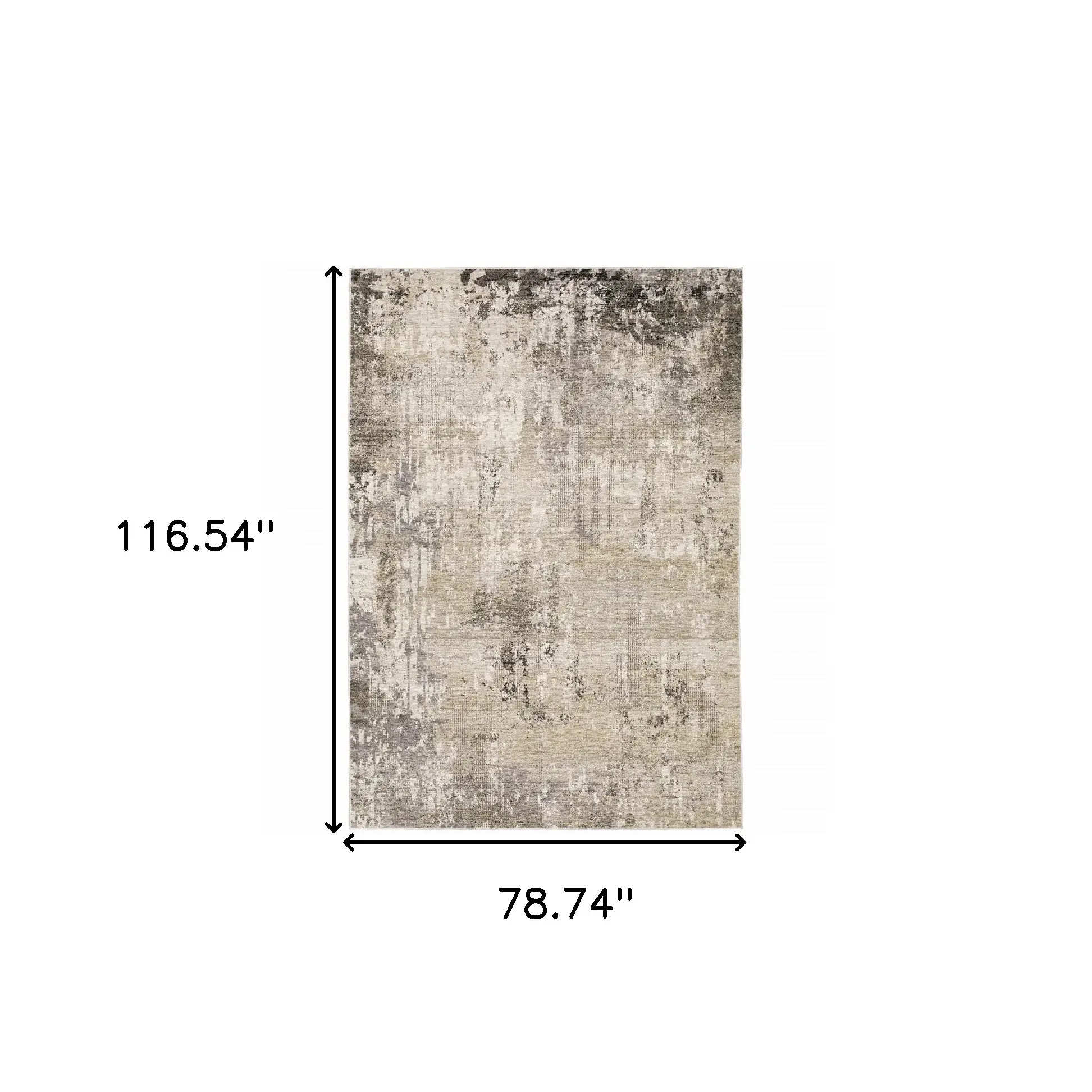 6' X 9' Beige Grey Ivory Tan And Brown Abstract Power Loom Stain Resistant Area Rug - Image 3