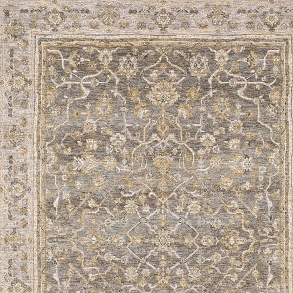 6' X 9' Beige Grey Machine Woven Oriental Indoor Arean Rug - Image 4