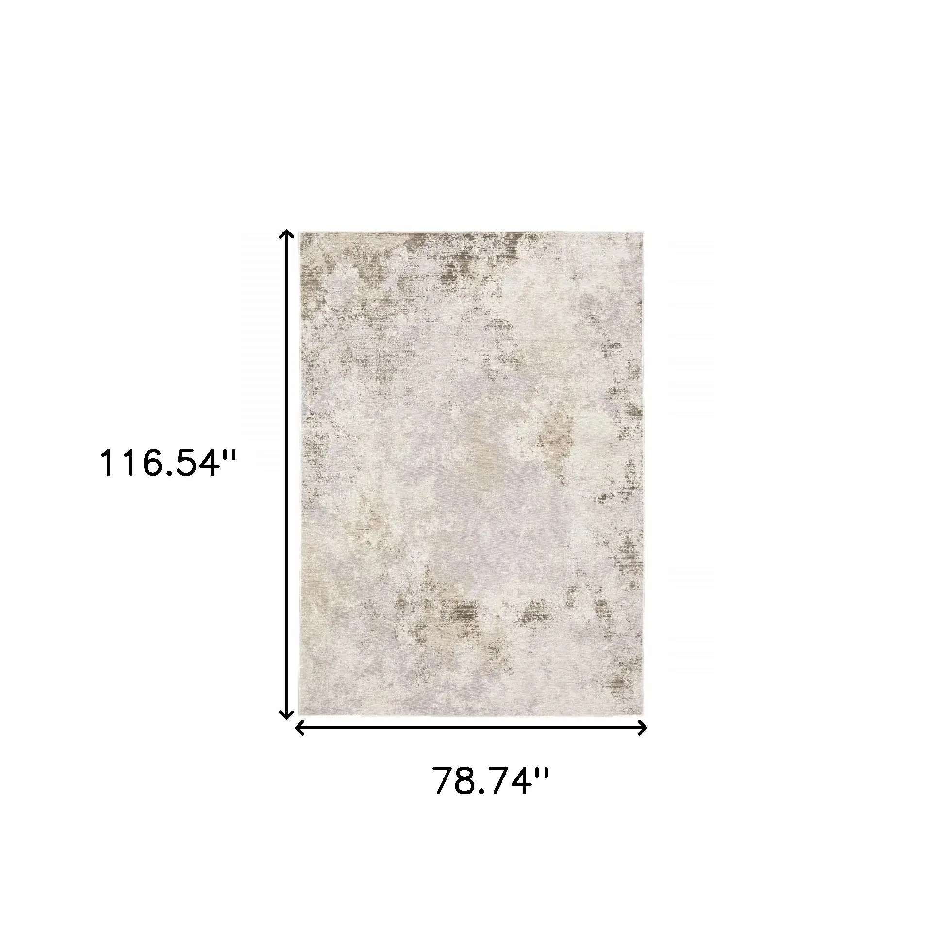 6' X 9' Beige Ivory Tan Grey And Brown Abstract Power Loom Stain Resistant Area Rug - Image 3
