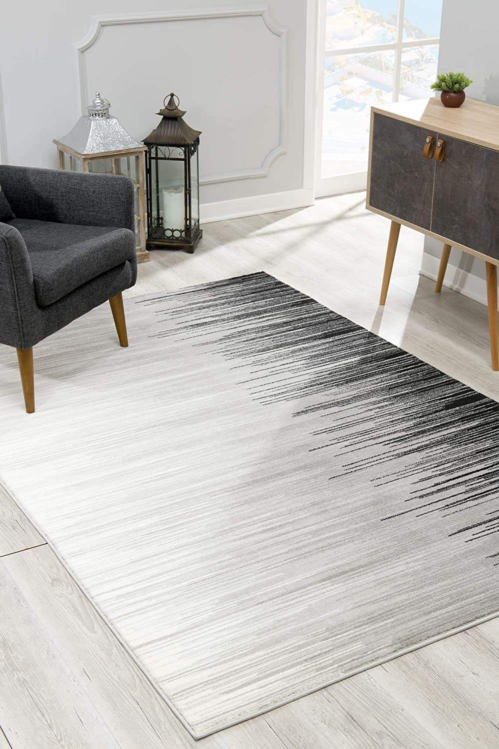 6' X 9' Black Abstract Dhurrie Area Rug - Image 5