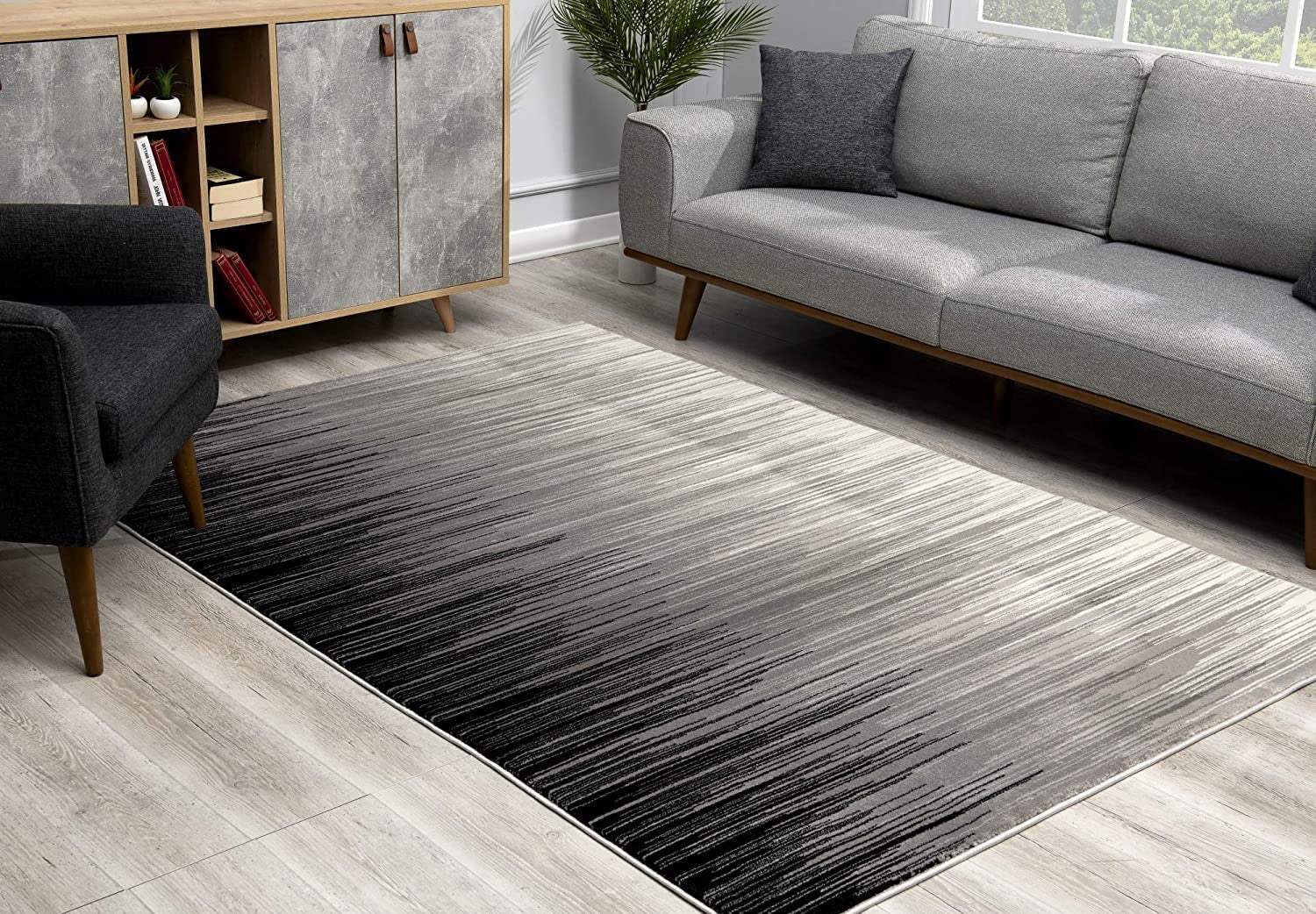 6' X 9' Black Abstract Dhurrie Area Rug - Image 8