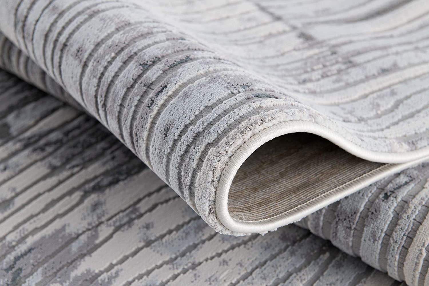 6' X 9' Blue Abstract Power Loom Area Rug - Image 6