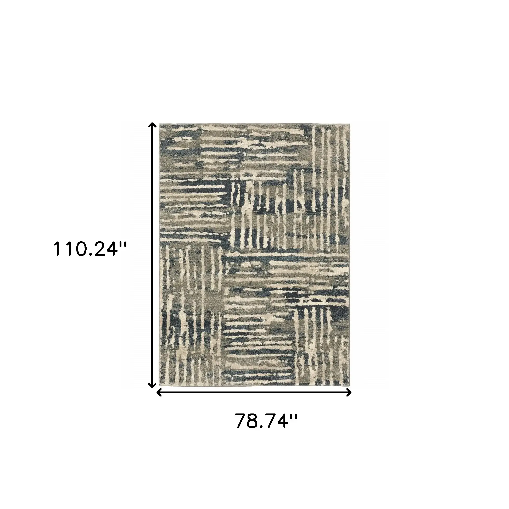 6' X 9' Blue And Beige Abstract Power Loom Stain Resistant Area Rug - Image 3