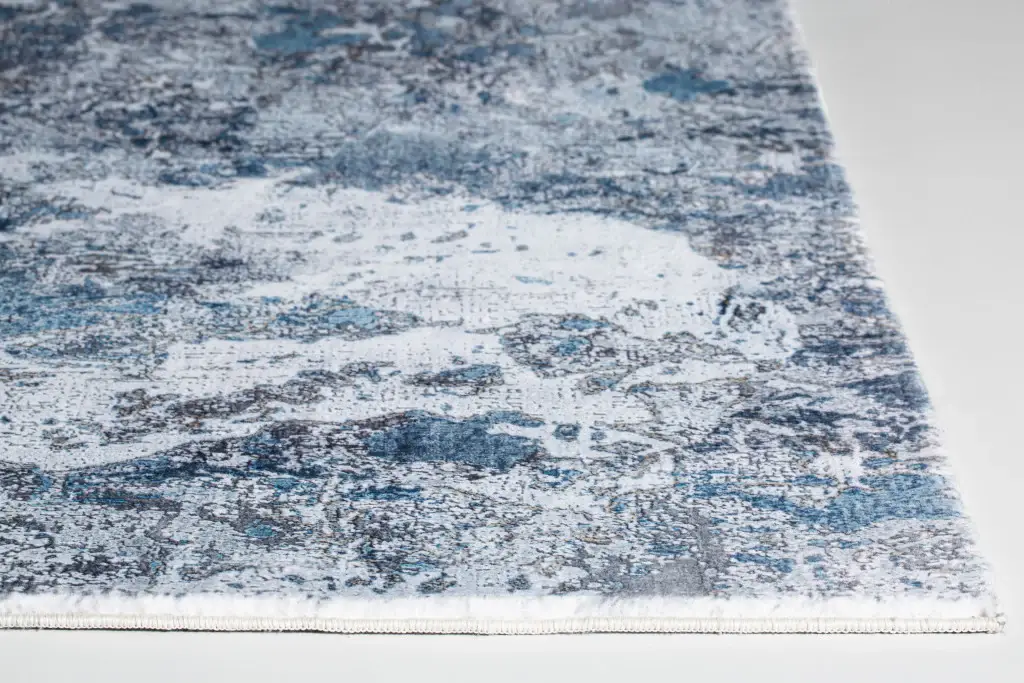 6' X 9' Blue and Gray Abstract Area Rug - Image 2