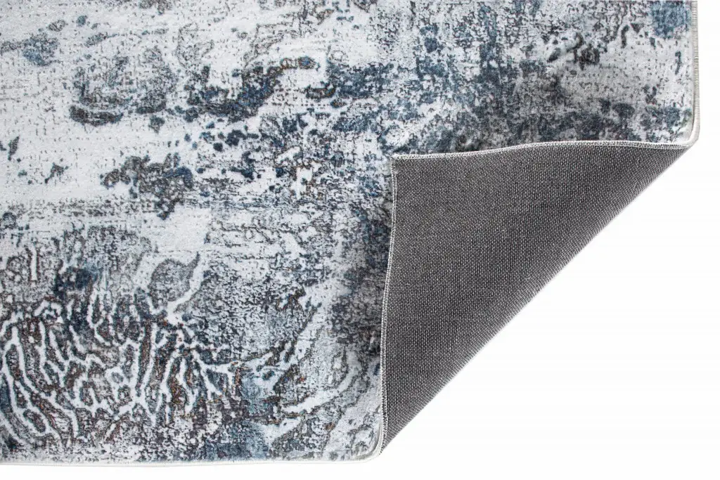 6' X 9' Blue and Gray Abstract Area Rug - Image 3