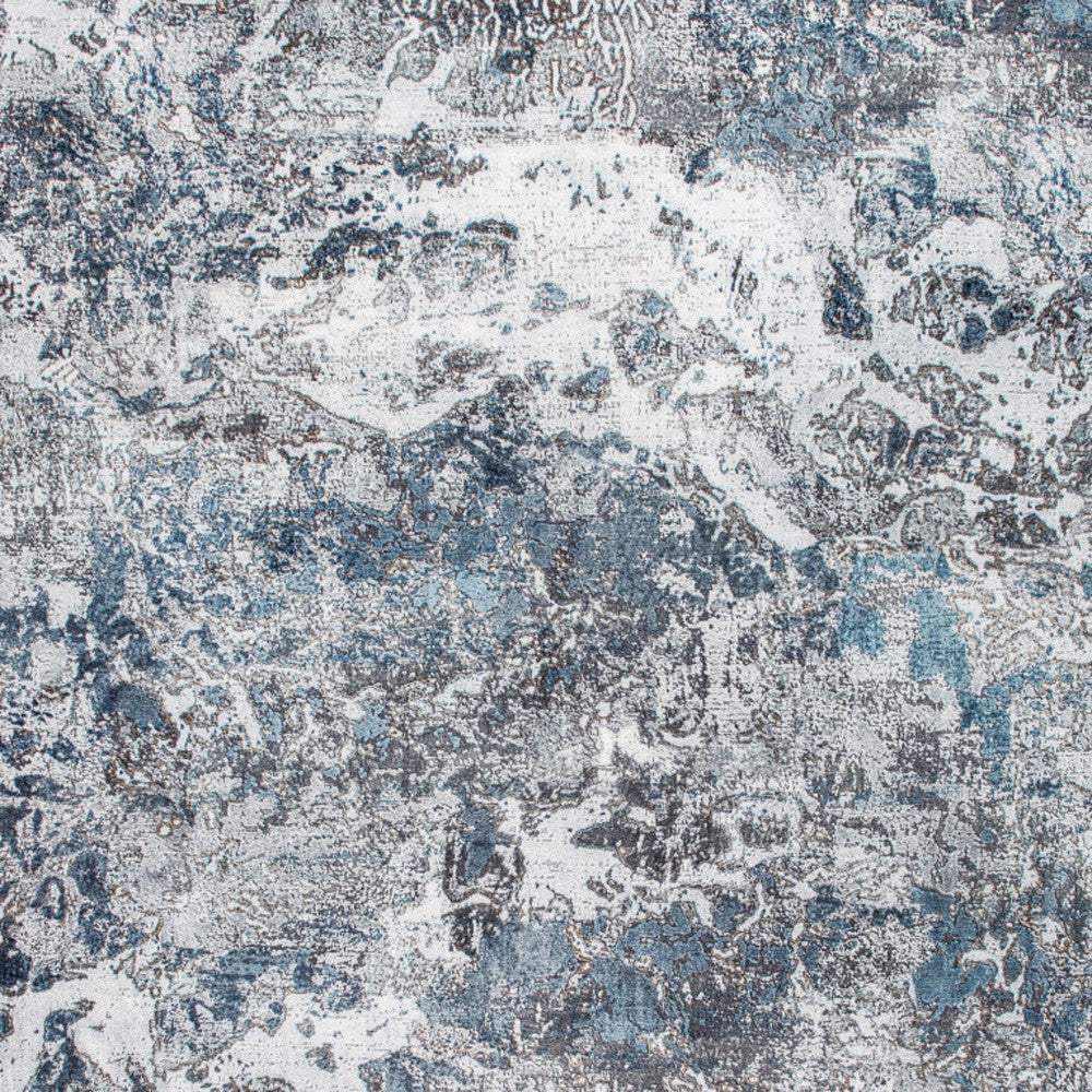 6' X 9' Blue and Gray Abstract Area Rug - Image 5